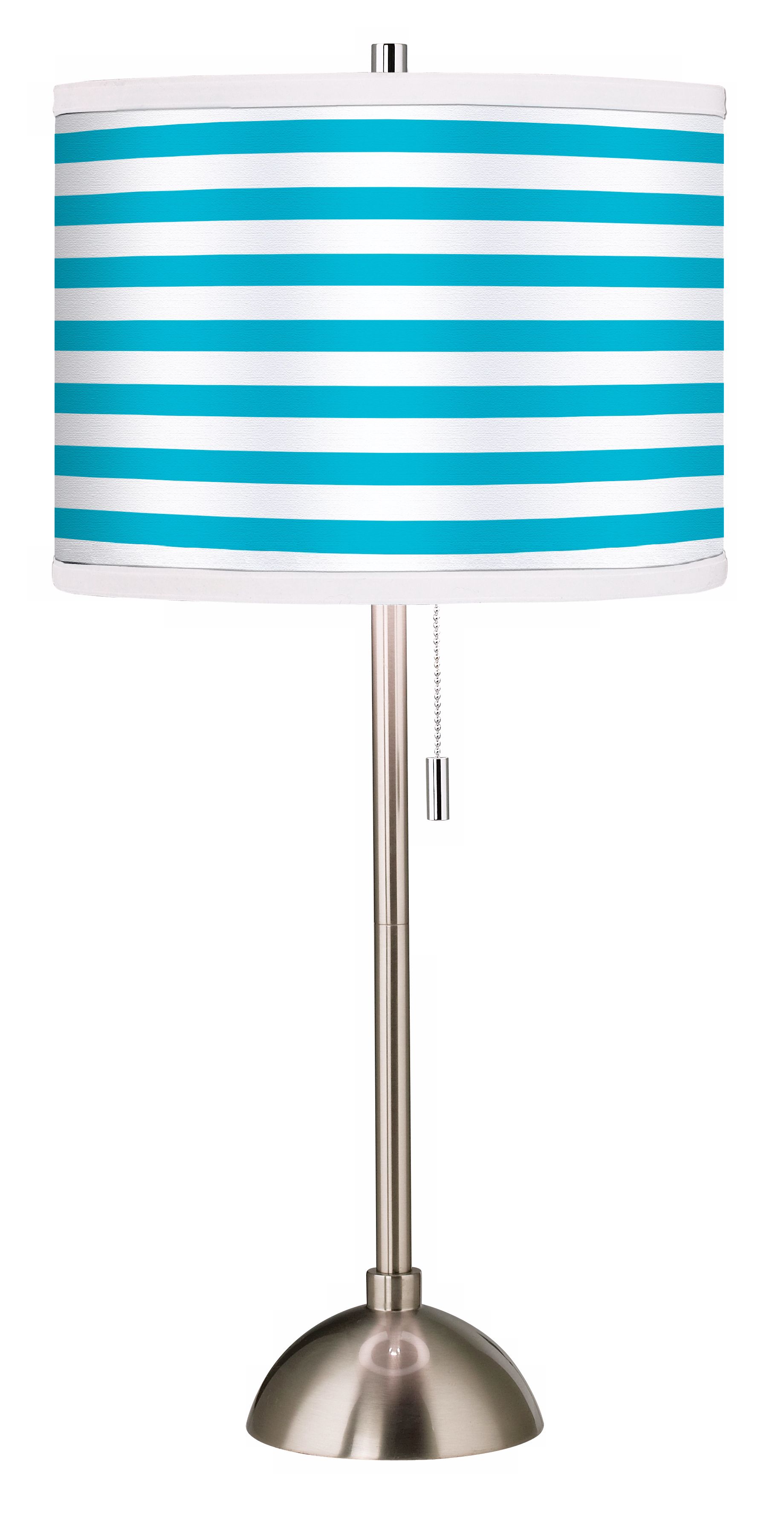 Giclee Aqua Horizontal Stripe Table Lamp