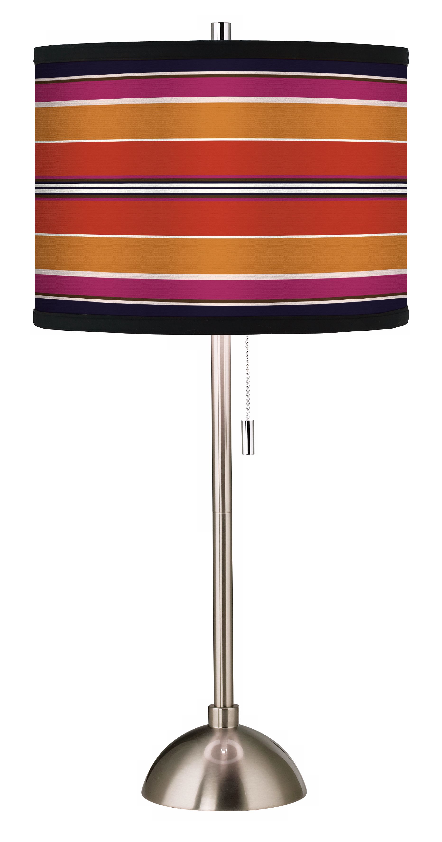 Giclee Orange and Pink Parallels Table Lamp