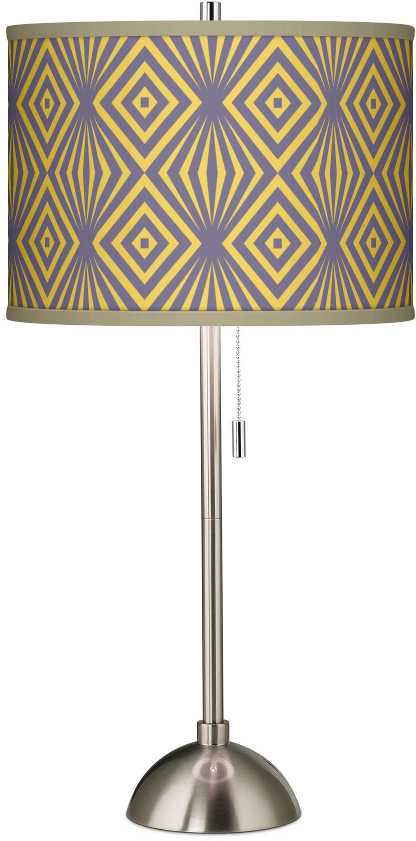Deco Revival Giclee Brushed Steel Table Lamp