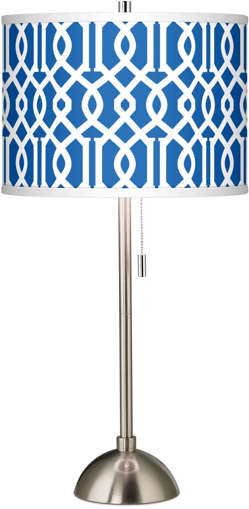 Chain Reaction Giclee Brushed Steel Table Lamp
