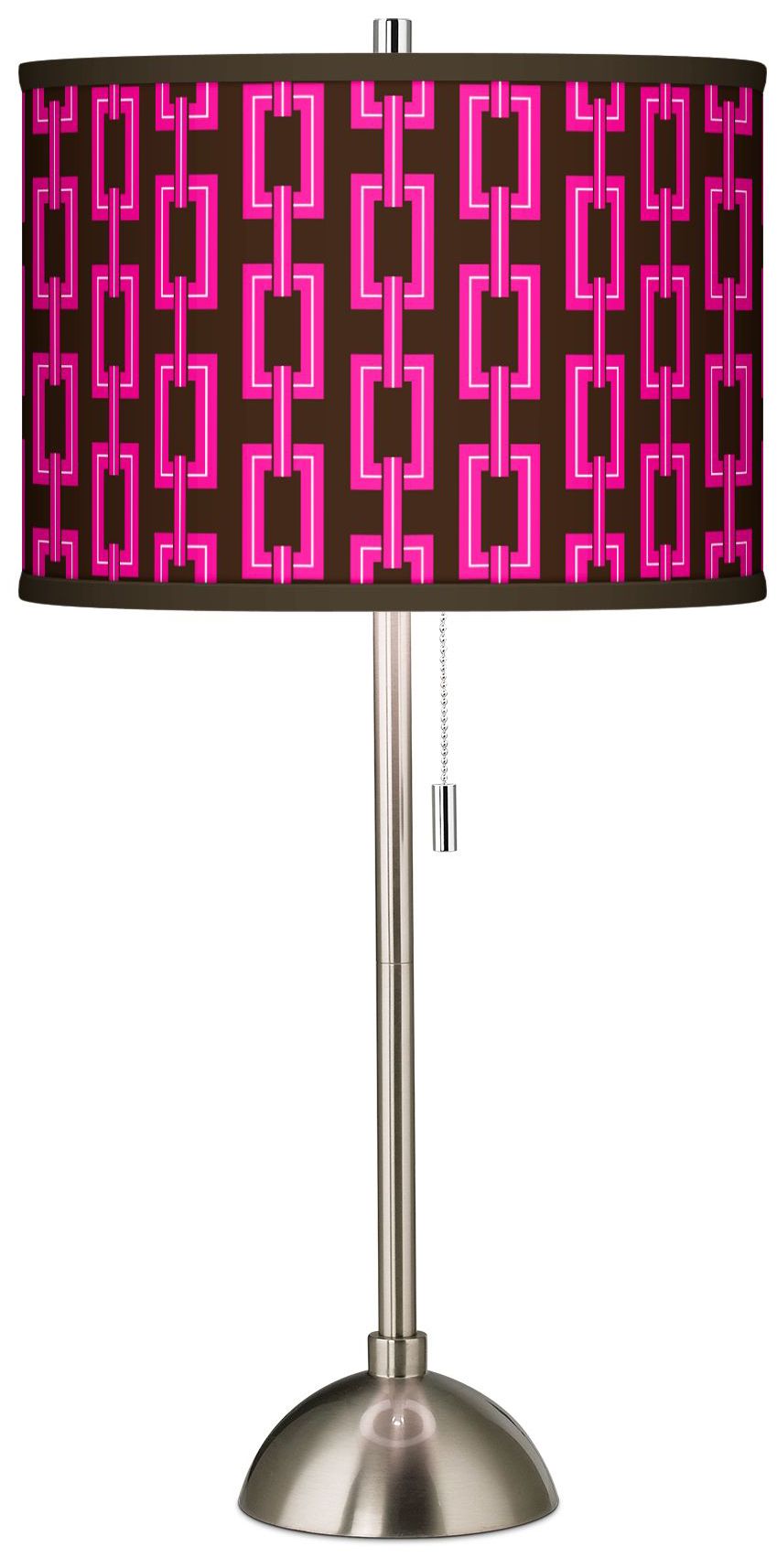 Chain Links Giclee Brushed Steel Table Lamp