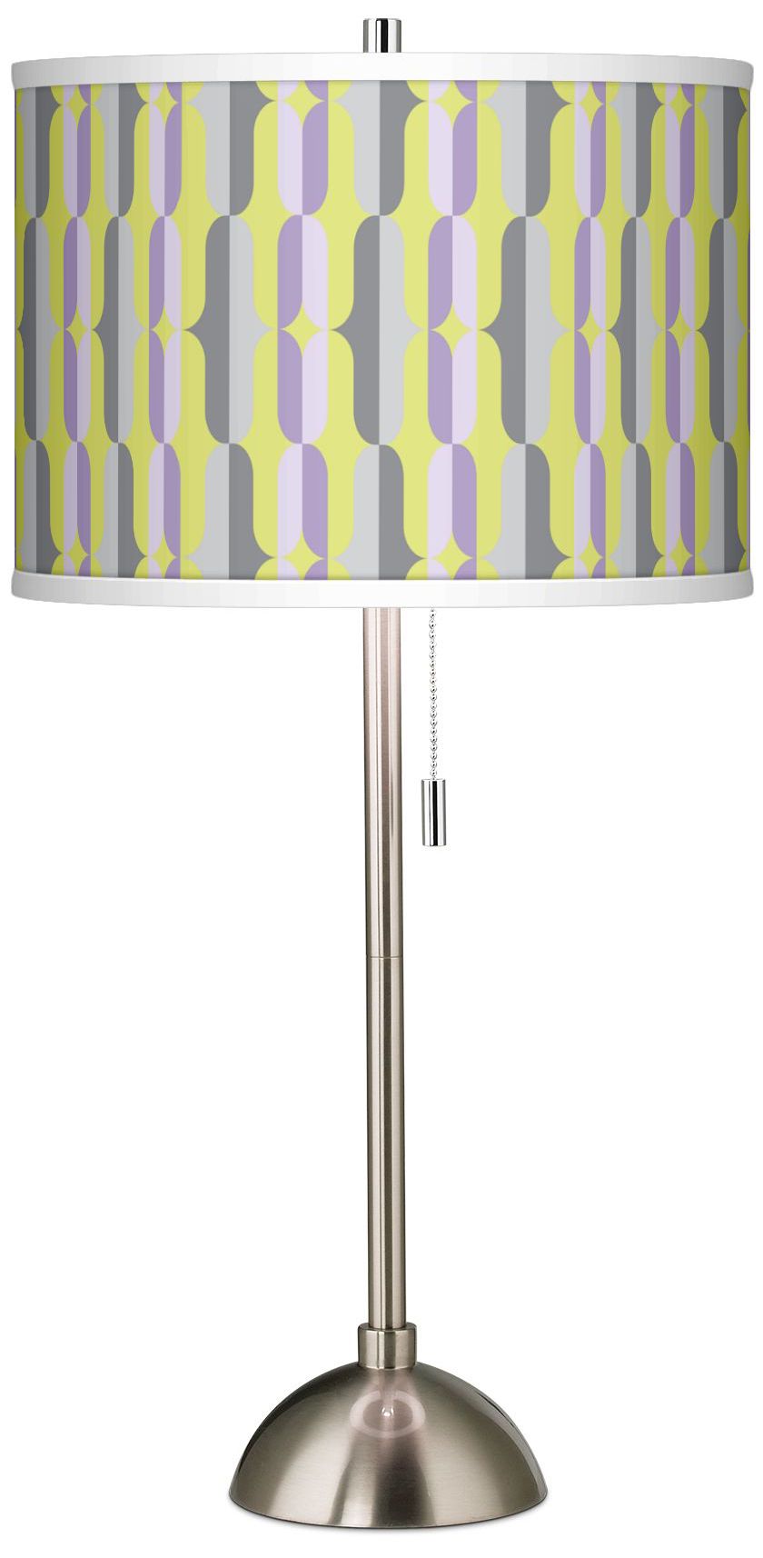 Side By Side Giclee Brushed Steel Table Lamp