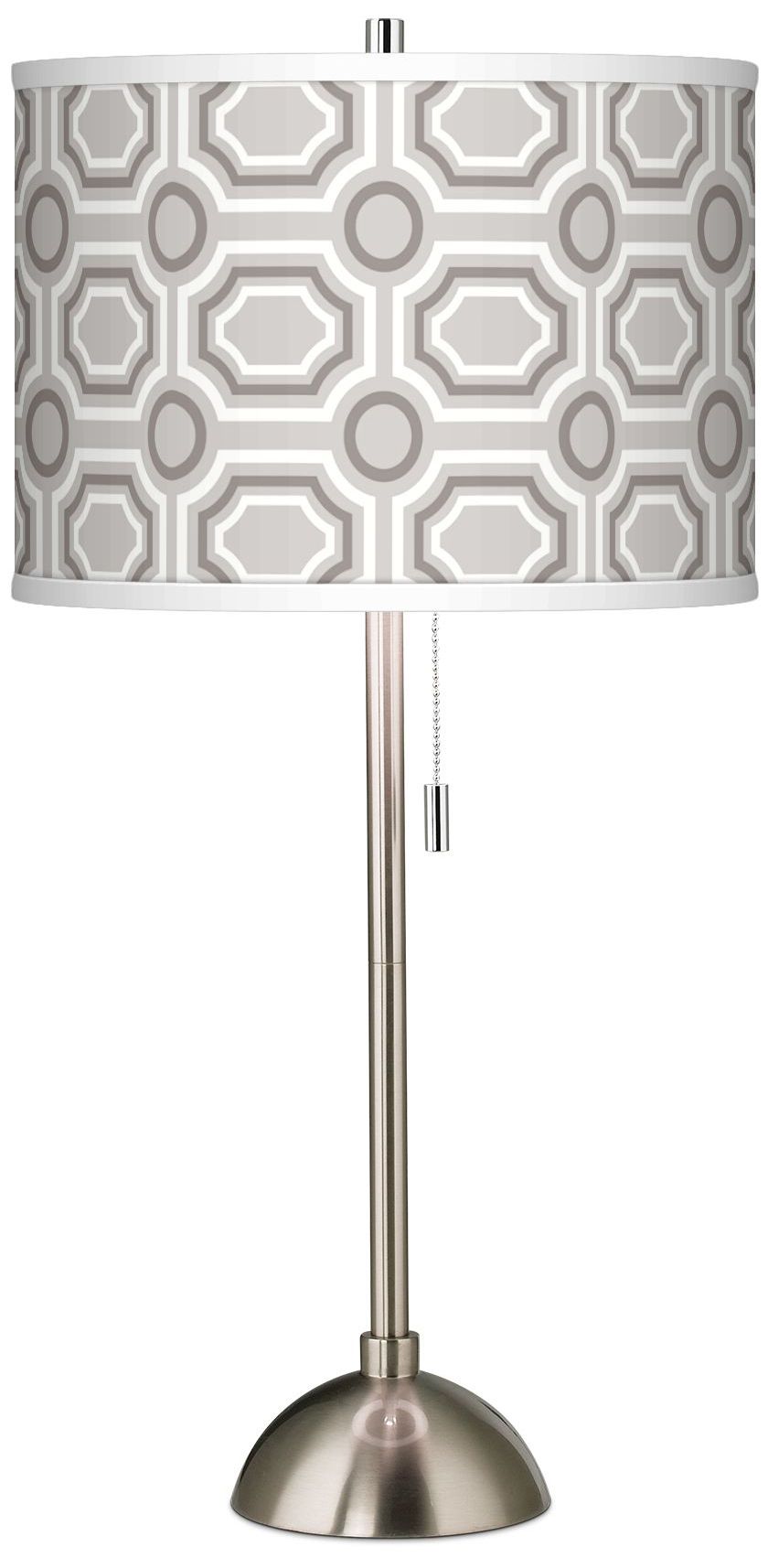 Luxe Tile Giclee Brushed Steel Table Lamp