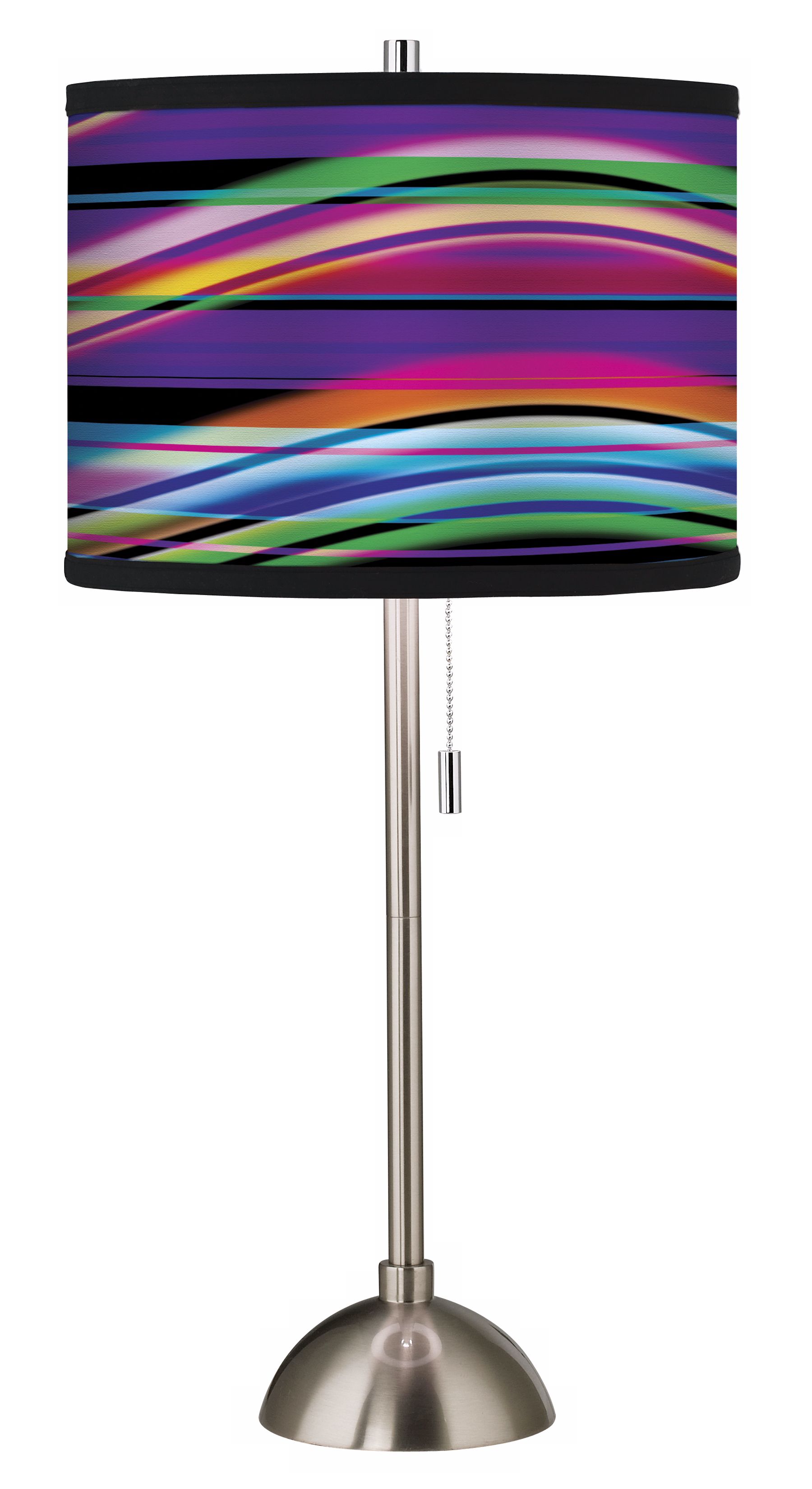 Giclee Dark Rainbow Pattern Shade Table Lamp 60757 57670