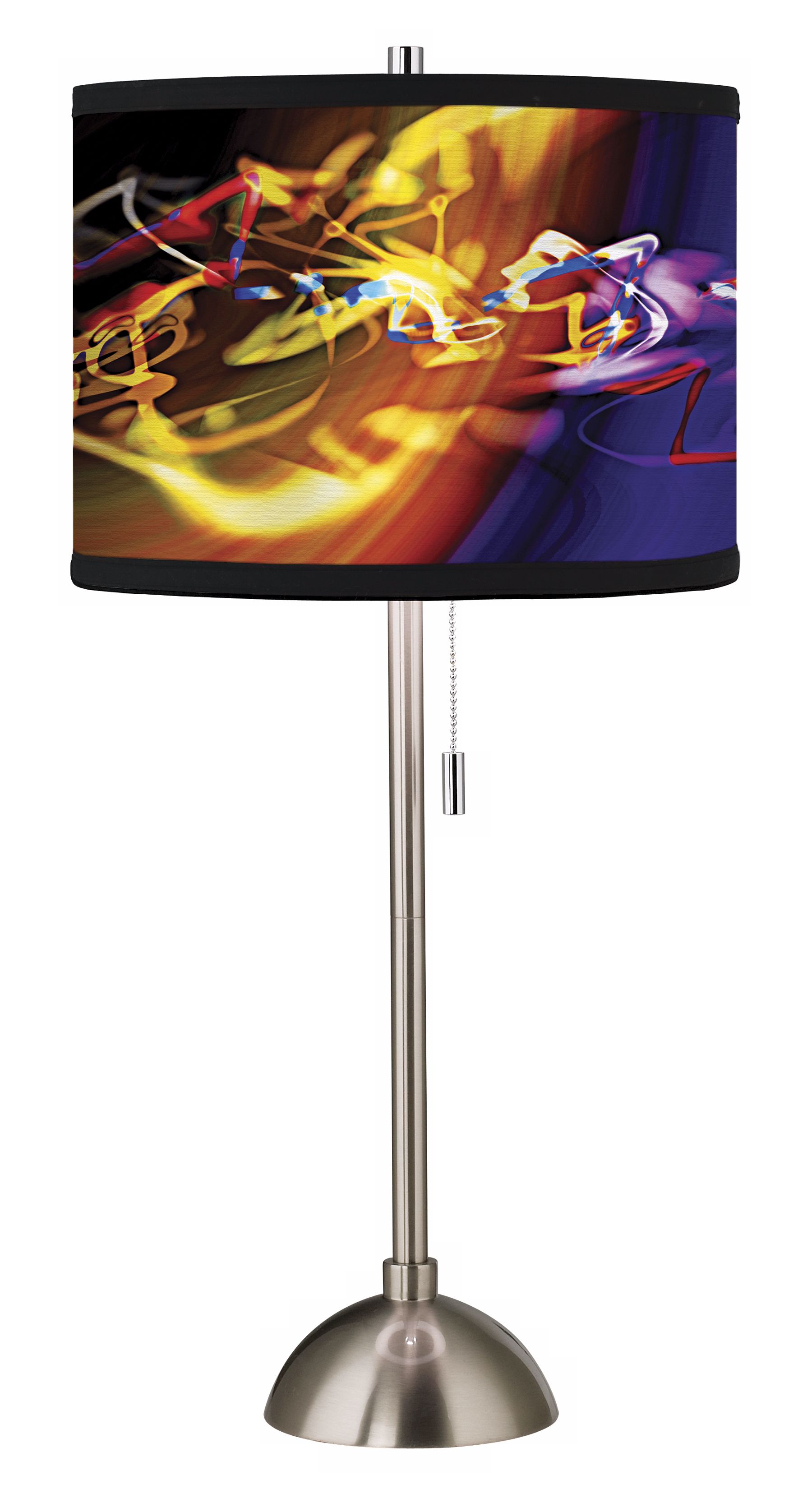 Giclee Yellow Flare Pattern Shade Table Lamp