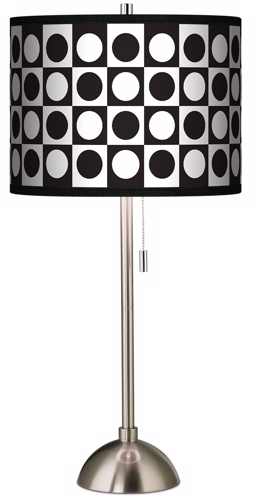 Giclee Black/White Dotted Squares Table Lamp