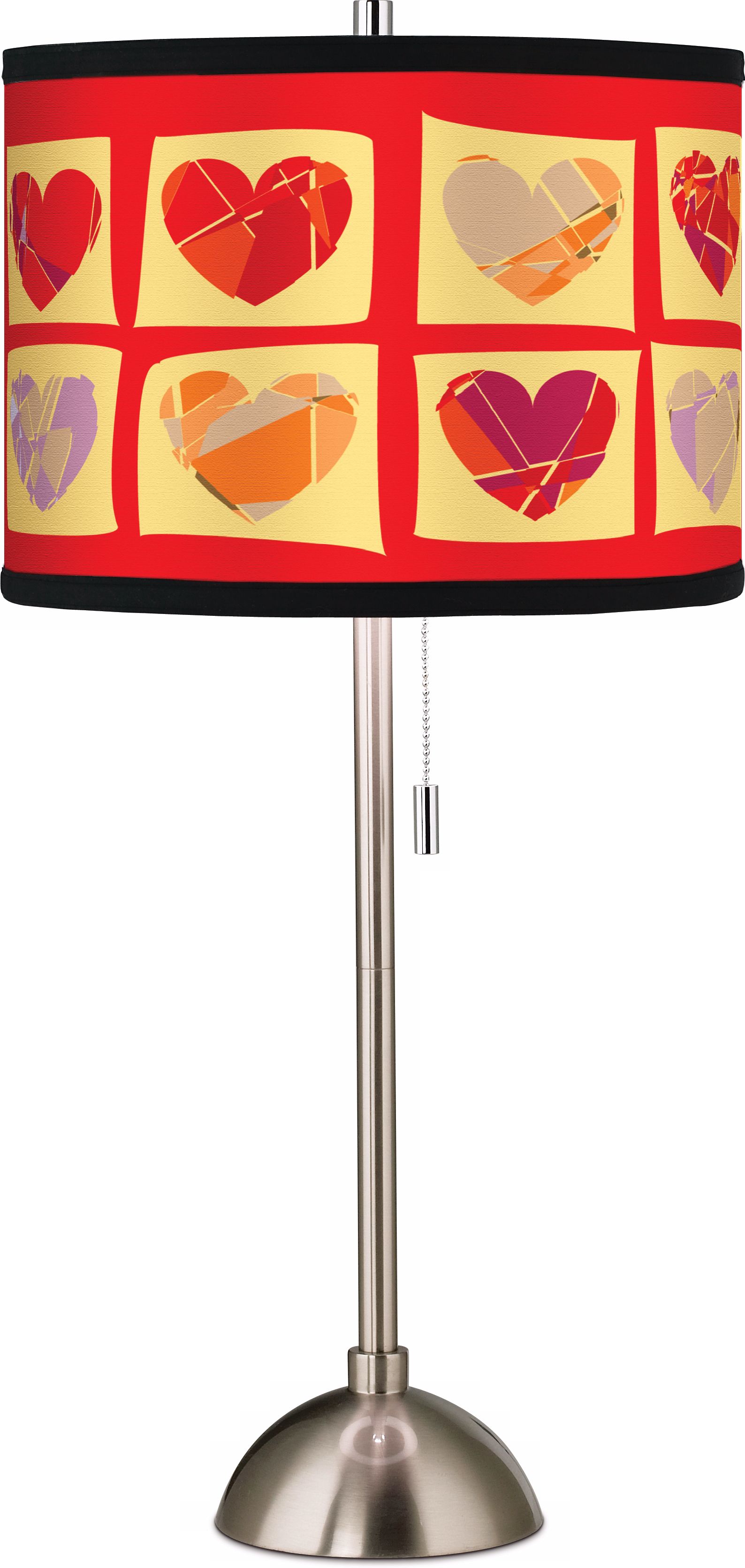 Red Valentine Hearts Giclee Table Lamp