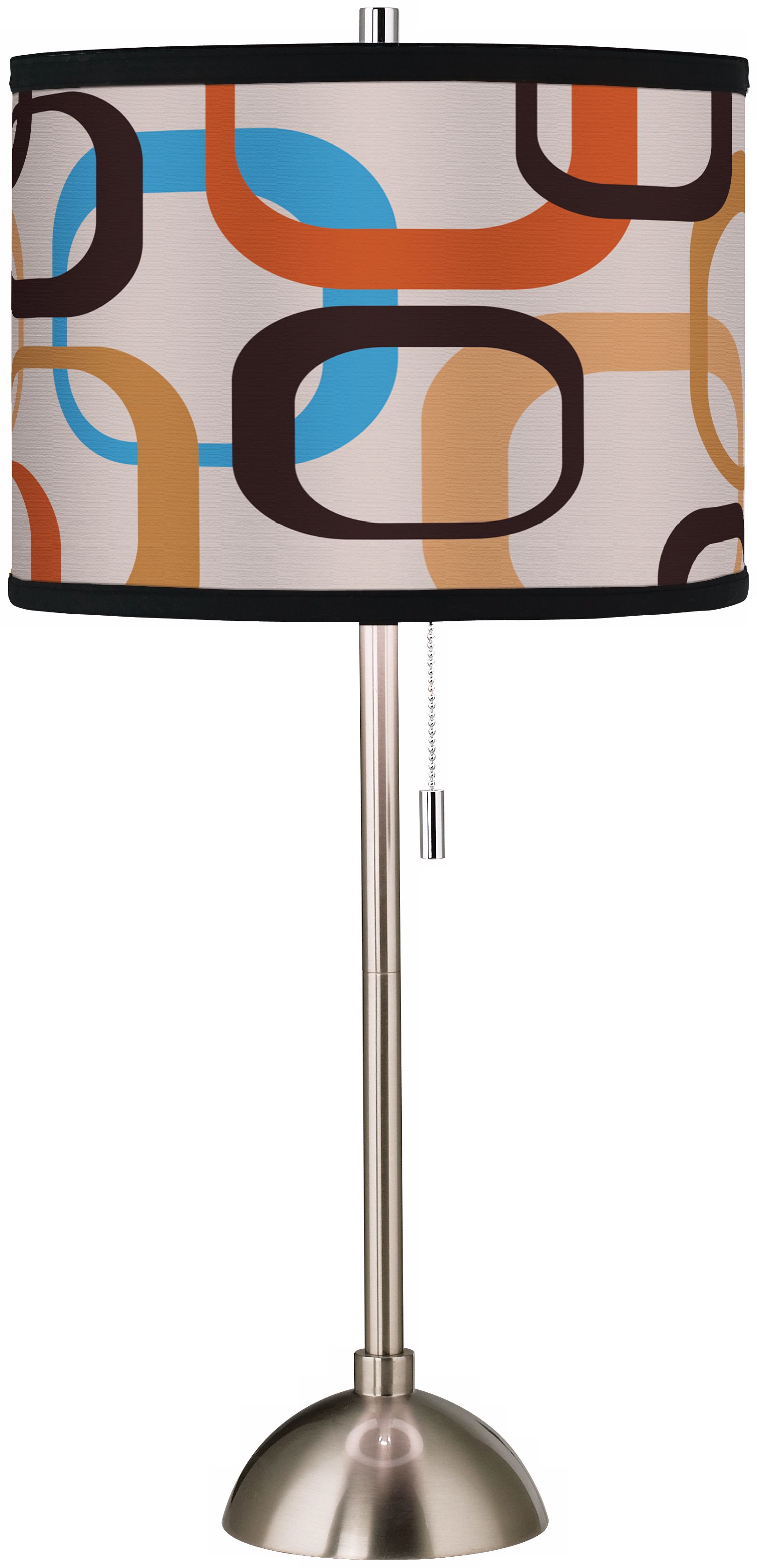 Spice Square Scramble Giclee Brushed Steel Table Lamp