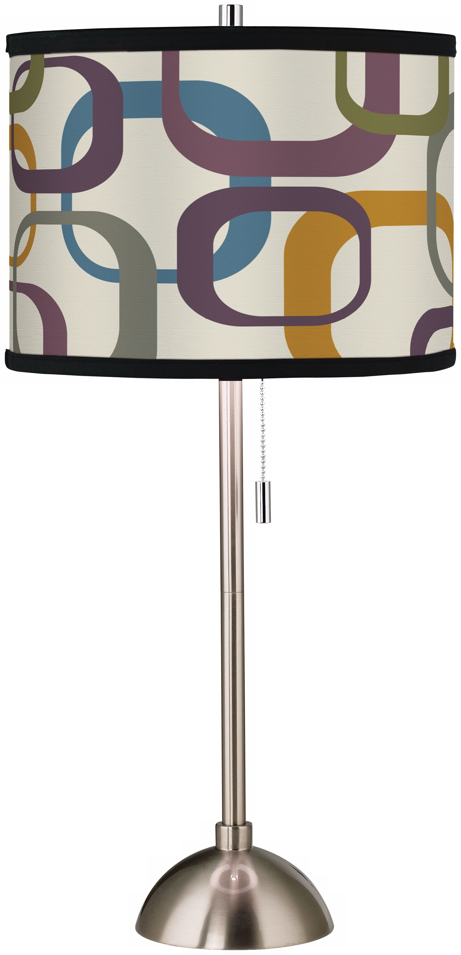 Lithic Square Scramble Giclee Brushed Steel Table Lamp
