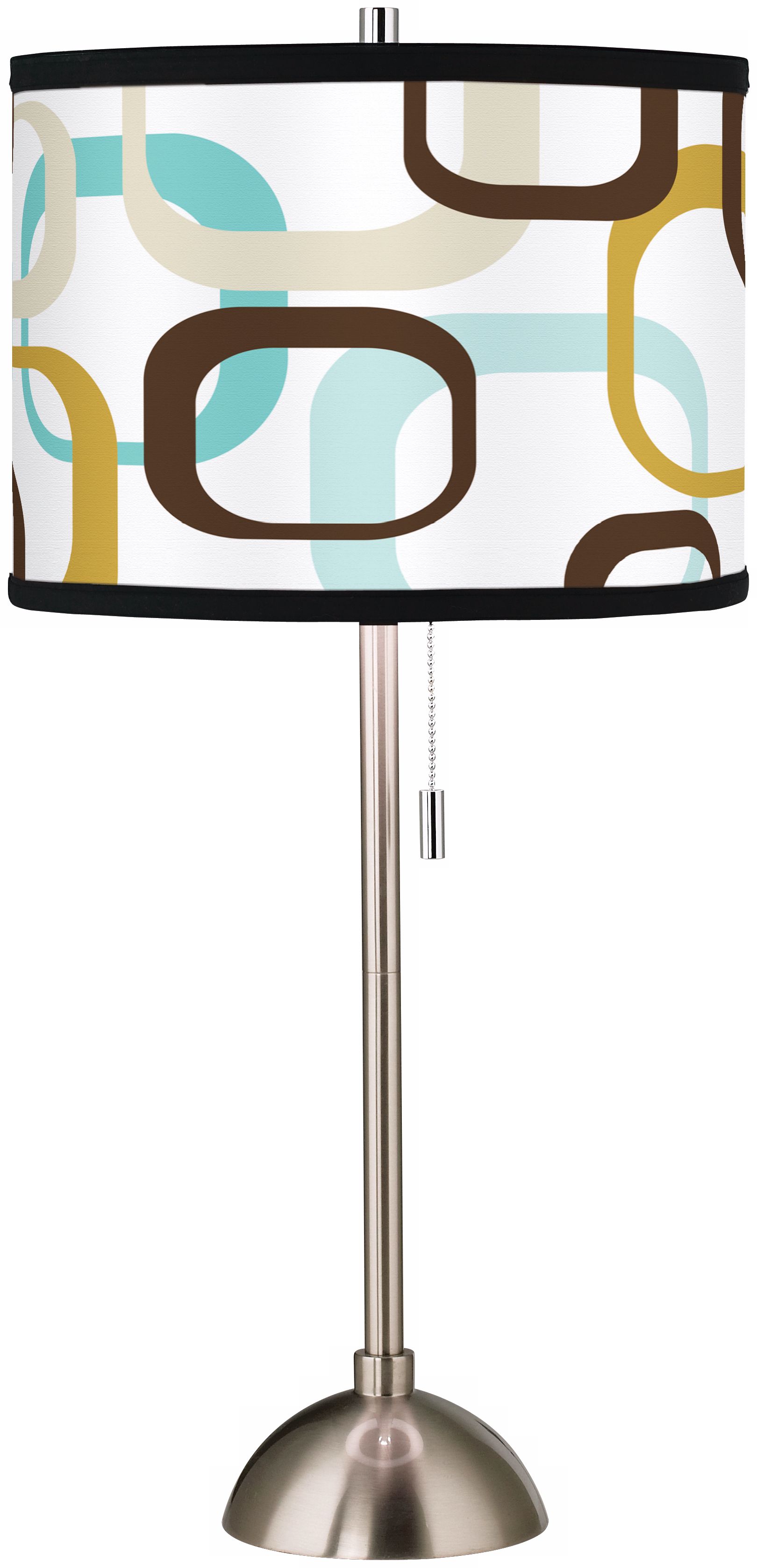 Countess Square Scramble Giclee Brushed Steel Table Lamp