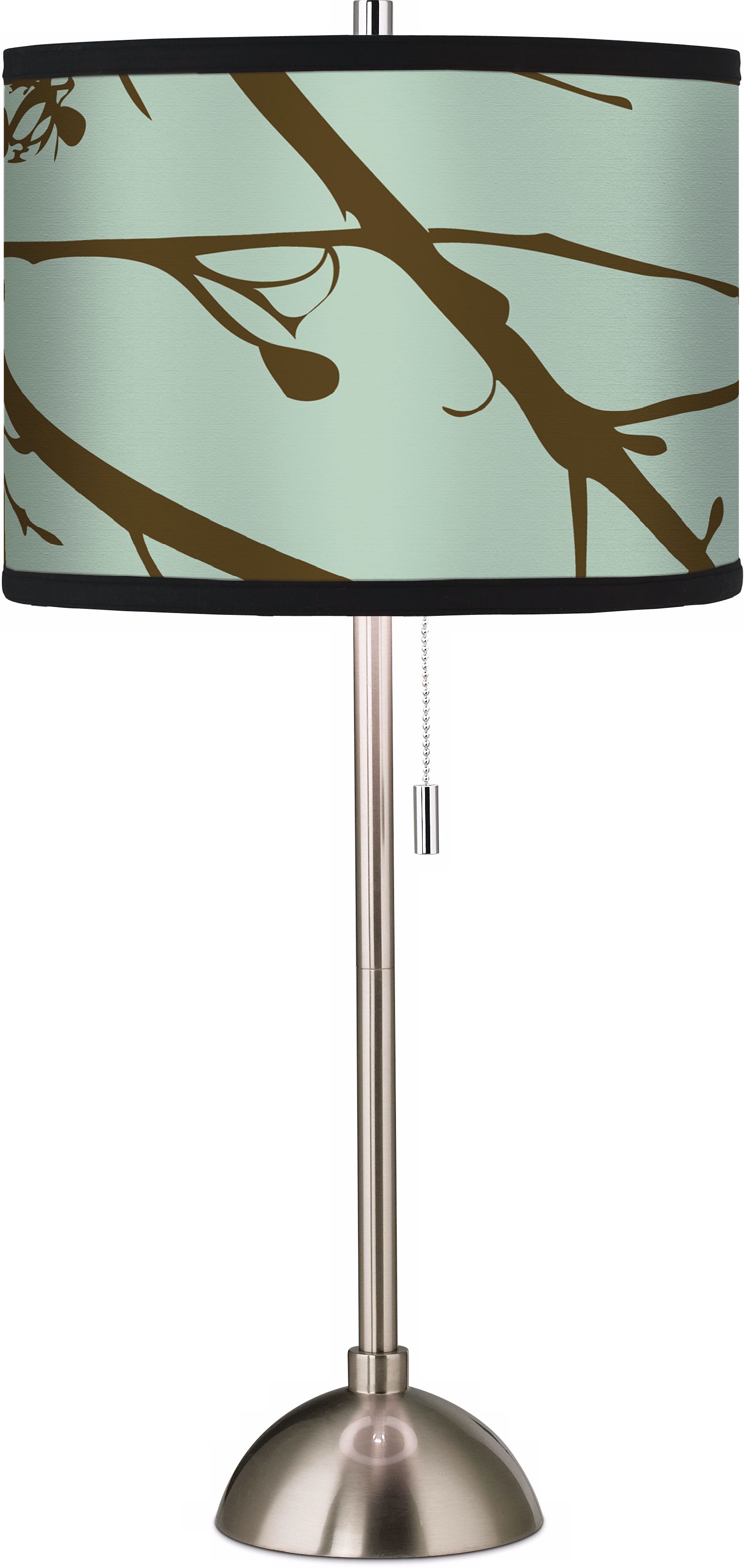Stacy Garcia Calligraphy Tree Ice Green Brushed Steel Table Lamp