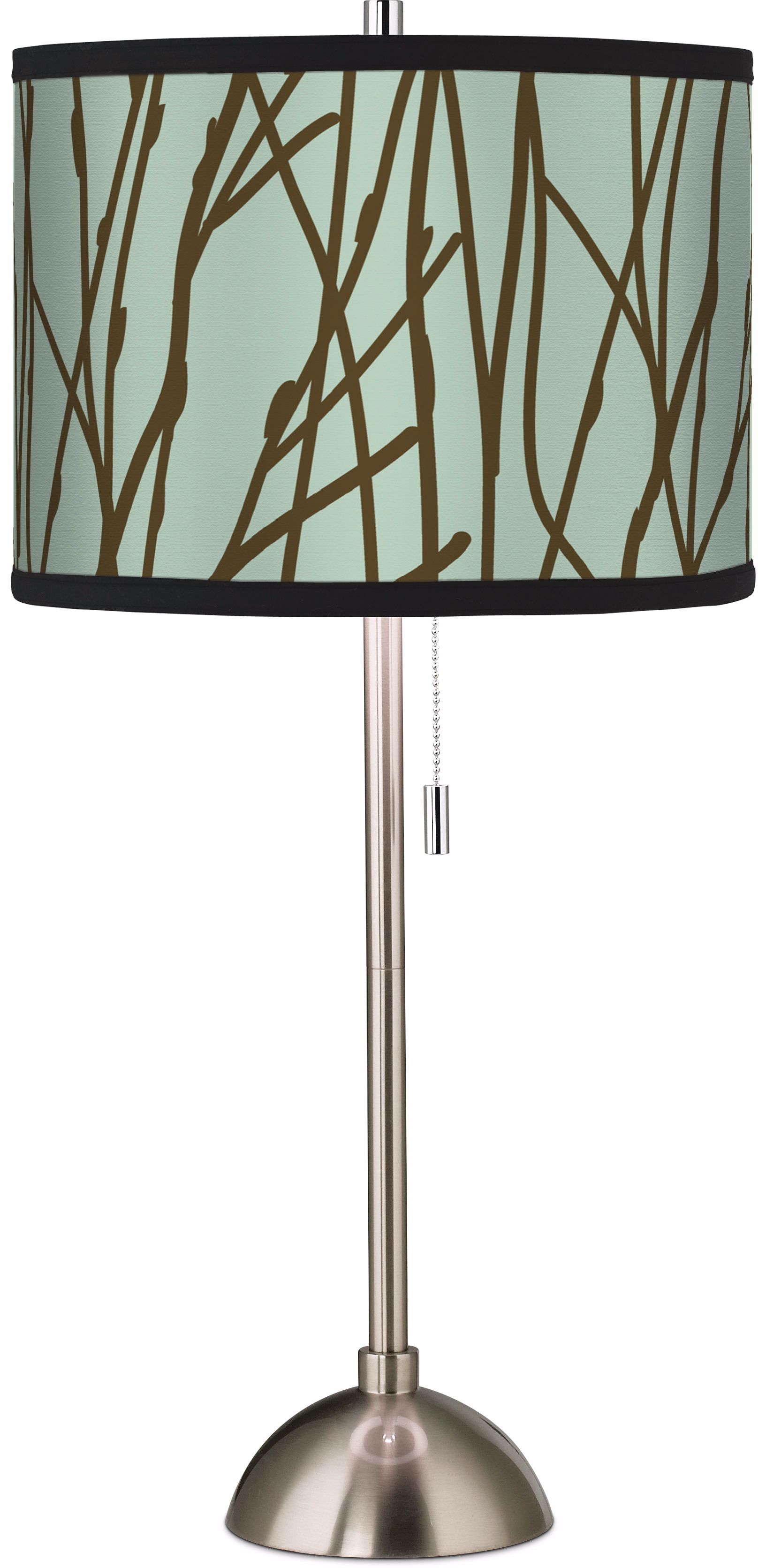 Stacy Garcia Twiggy Ice Green Giclee Brushed Steel Table Lamp