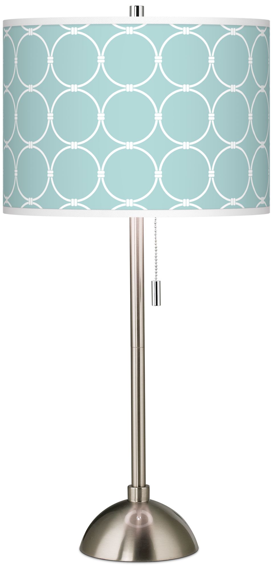 Aqua Interlace Giclee Brushed Steel Table Lamp