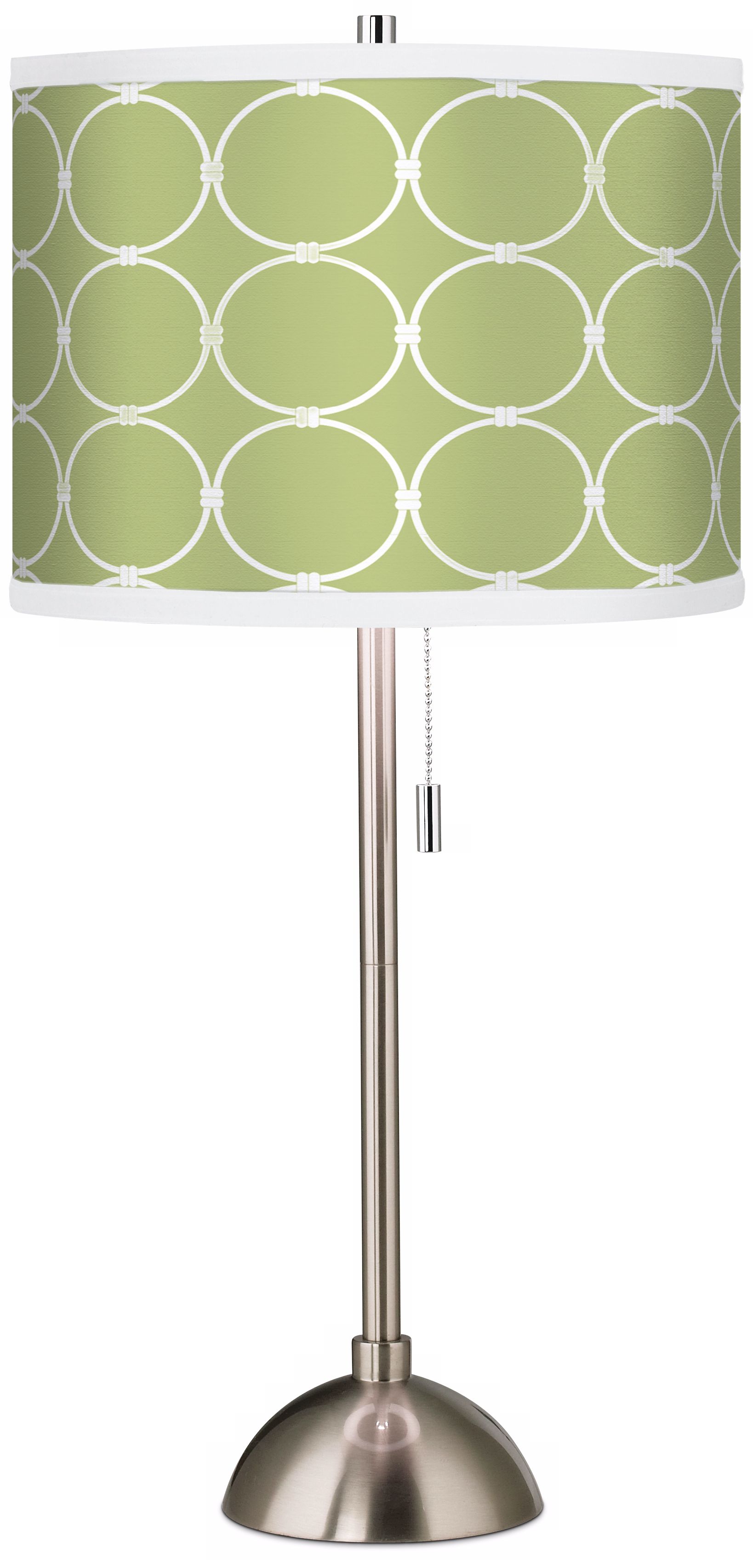 Spring Interlace Giclee Brushed Steel Table Lamp