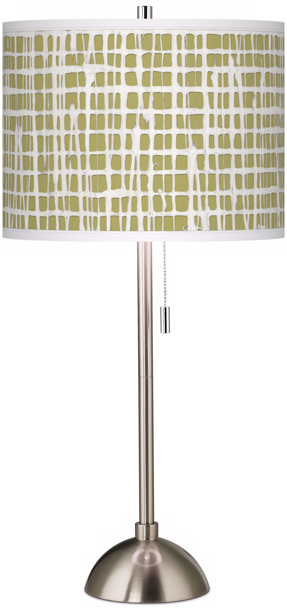 Ecru Screen Linen Giclee Contemporary Table Lamp