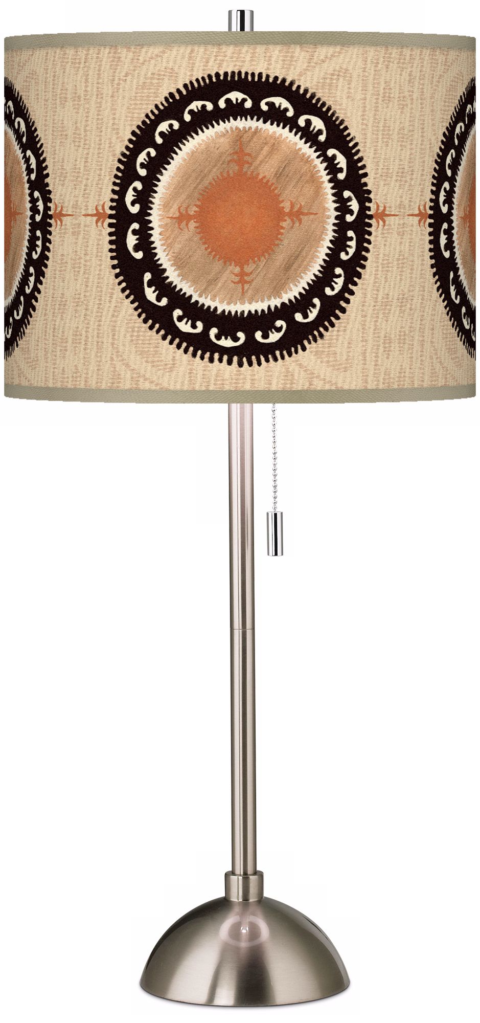Travelers Compass Giclee Brushed Steel Contemporary Table Lamp