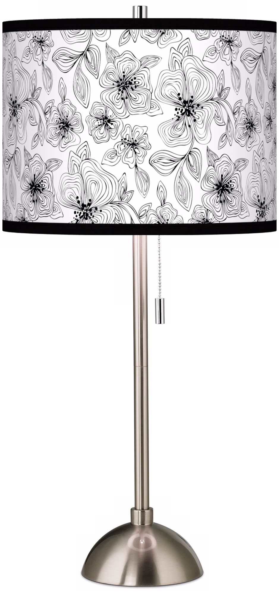 Stacy Garcia Linear Floral Giclee Contemporary Table Lamp