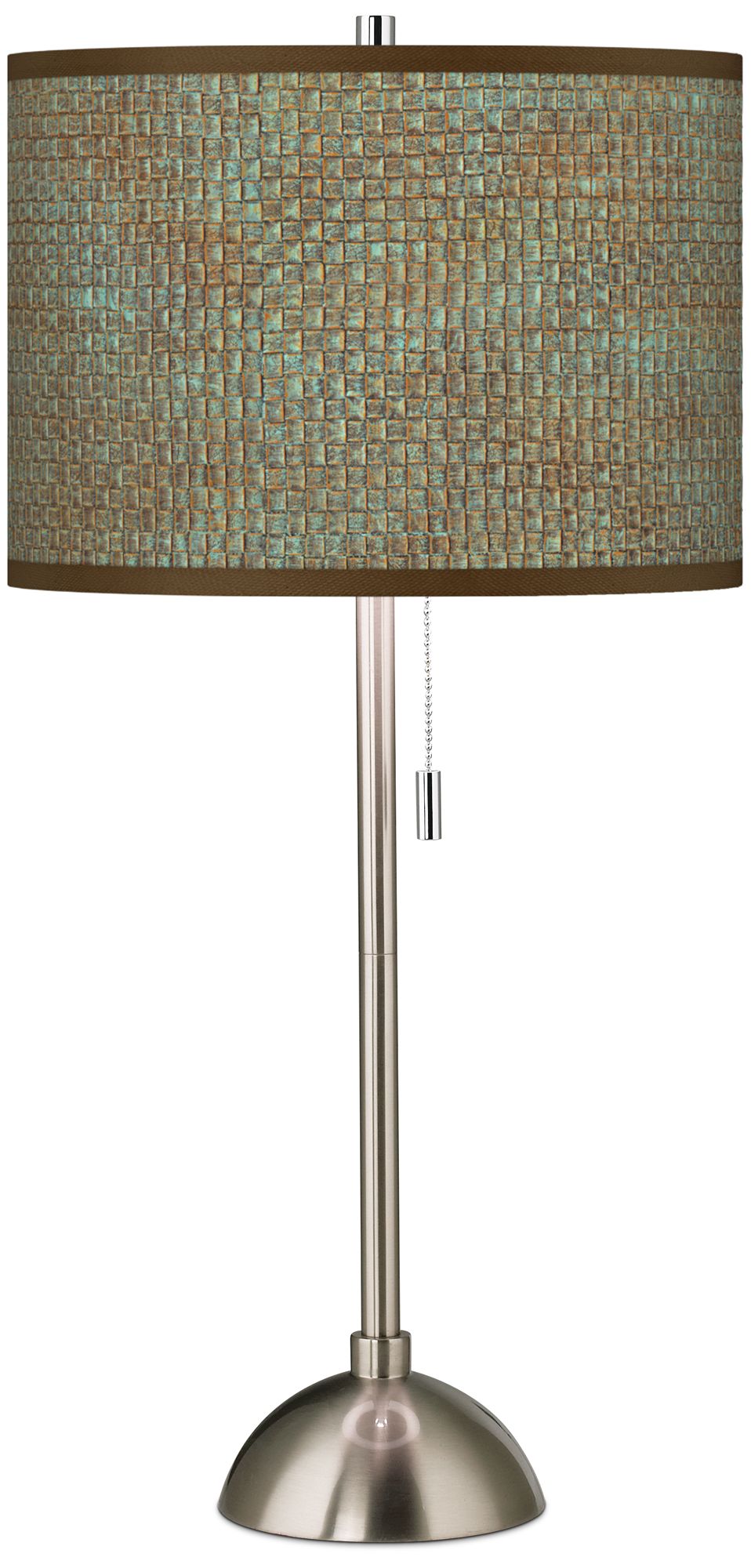Interweave Patina Pattern Contemporary Table Lamp