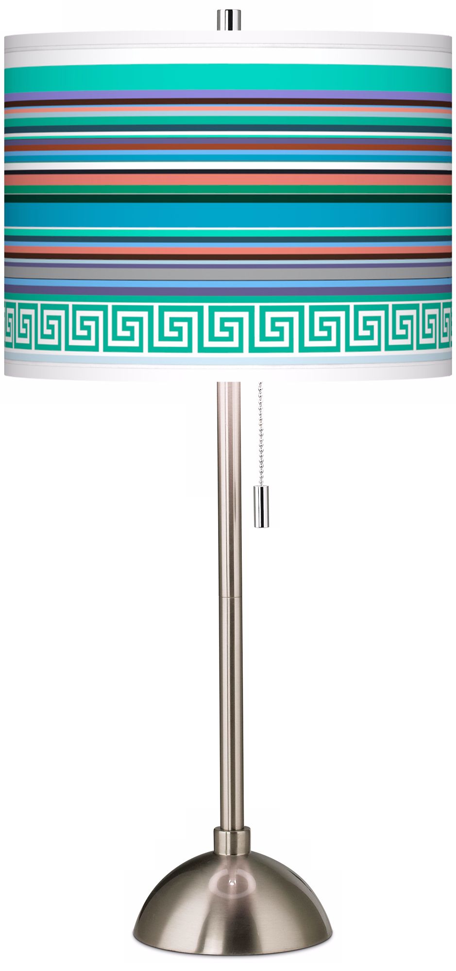 Key West Party Time Giclee Brushed Steel Table Lamp