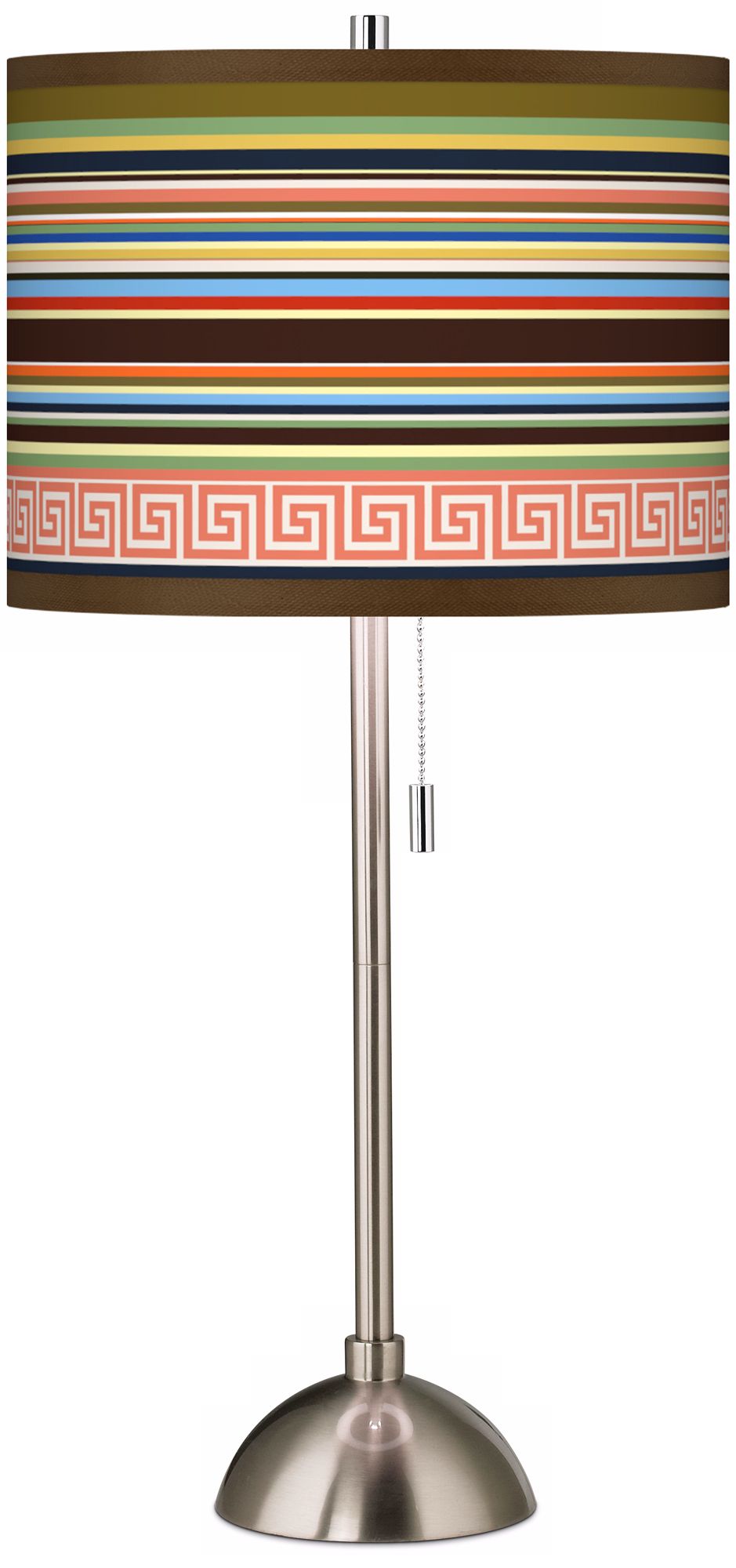 Island Party Time Giclee Brushed Steel Table Lamp