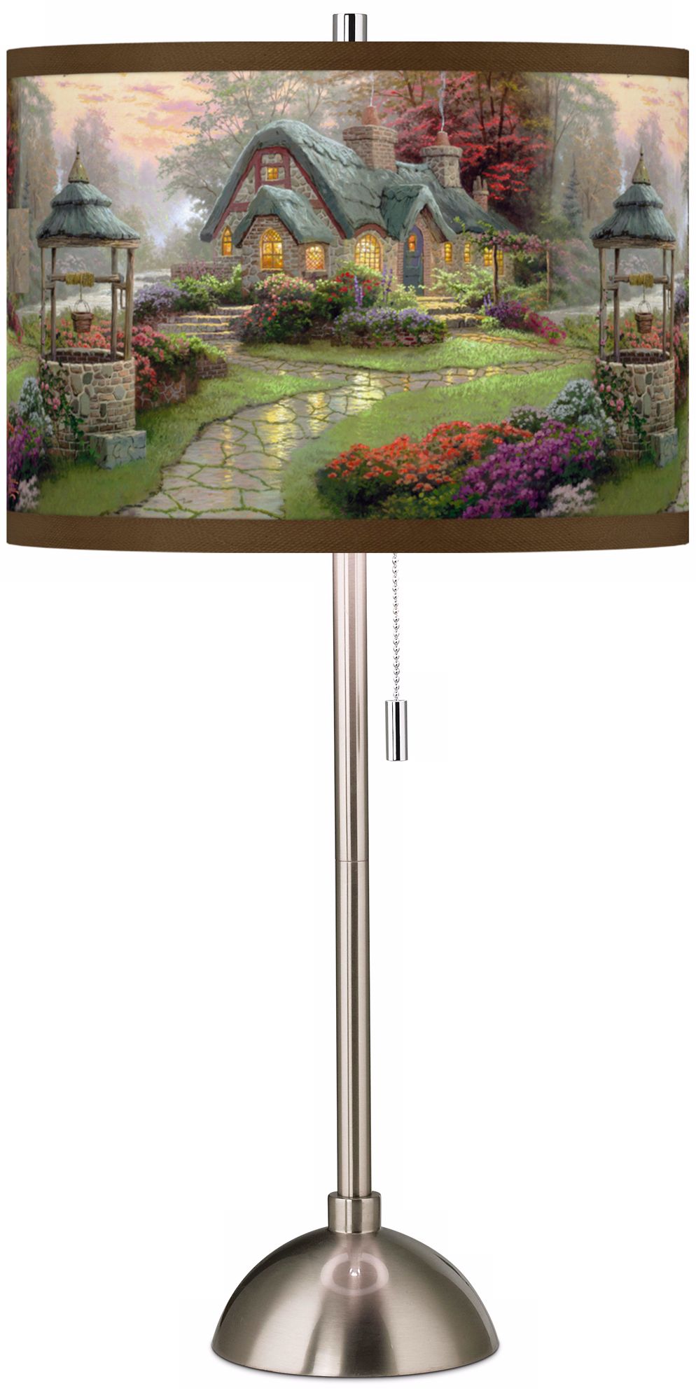 Thomas Kinkade Make a Wish Cottage Giclee Shade Table Lamp