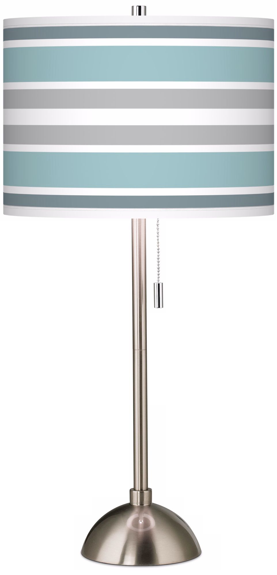Multi Color Stripes Giclee Brushed Steel Table Lamp