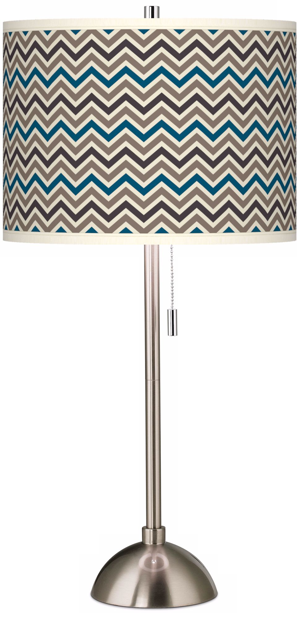 Zig Zag Giclee Brushed Steel Table Lamp