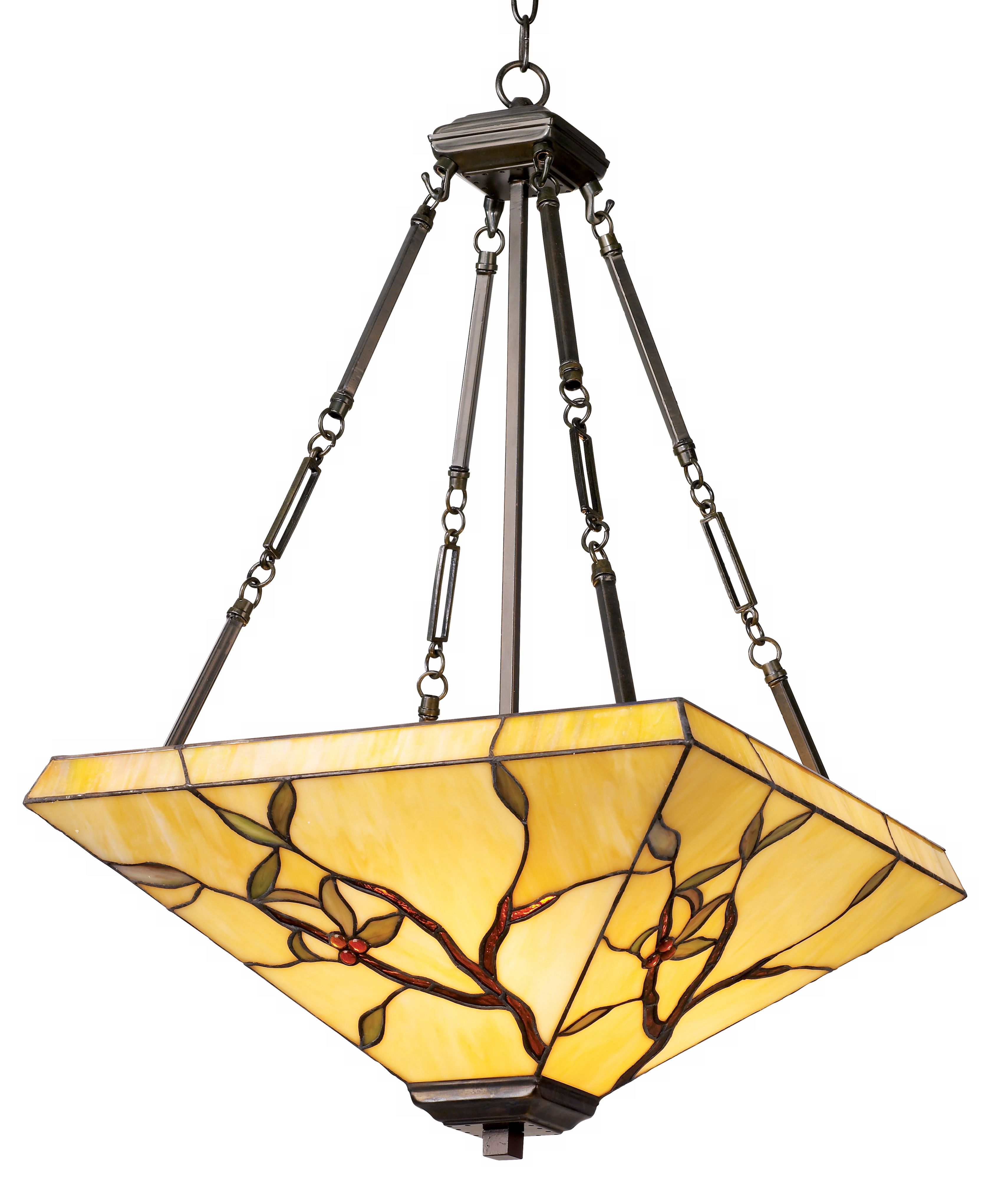 Olive Leaf Tiffany Pendant Chandelier