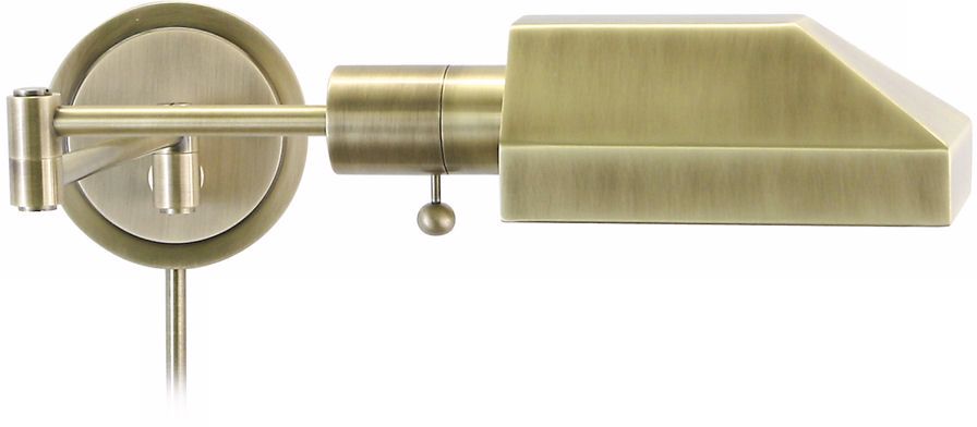 Rectangular Antique Brass Plug-In Swing Arm Wall Lamp
