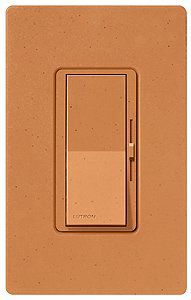 Lutron Diva SC 600W Single Pole Terracotta Red Brown Dimmer