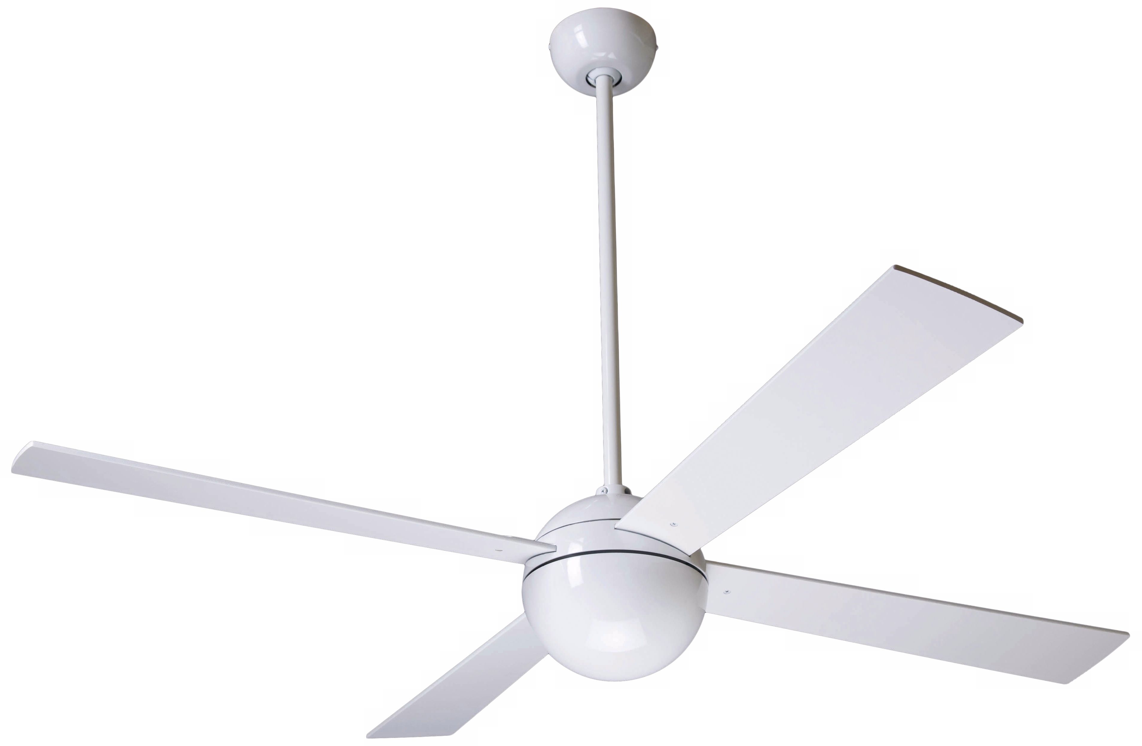52" Modern Fan Company Gloss White Ball Ceiling Fan