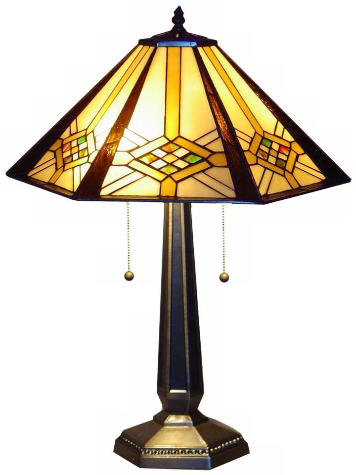 Hex Mission Tiffany Style Table Lamp
