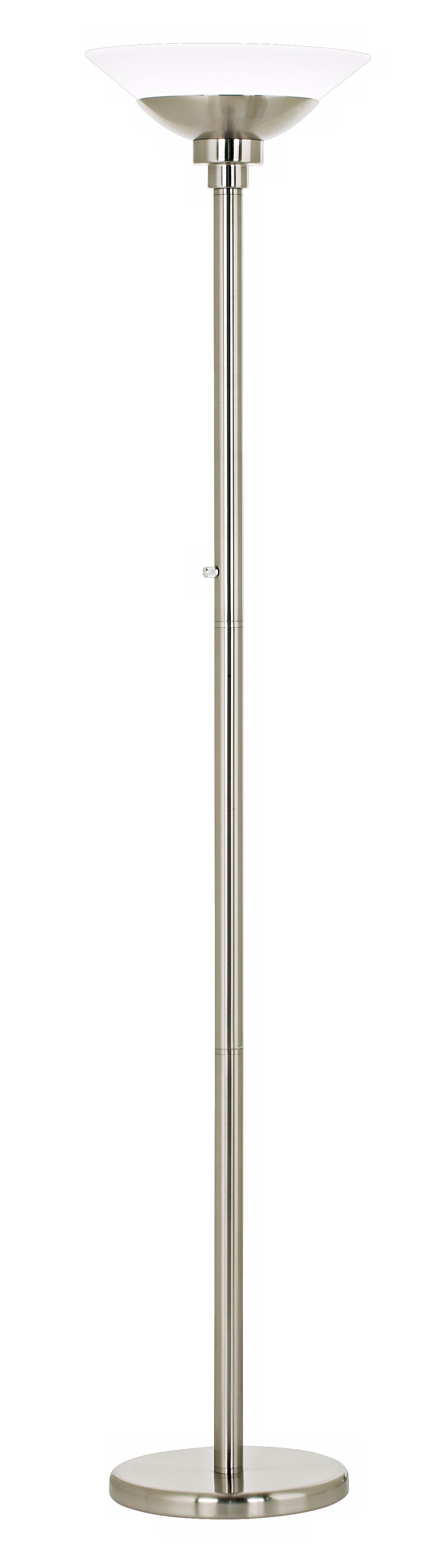 Metro Brushed Steel Torchiere Floor Lamp