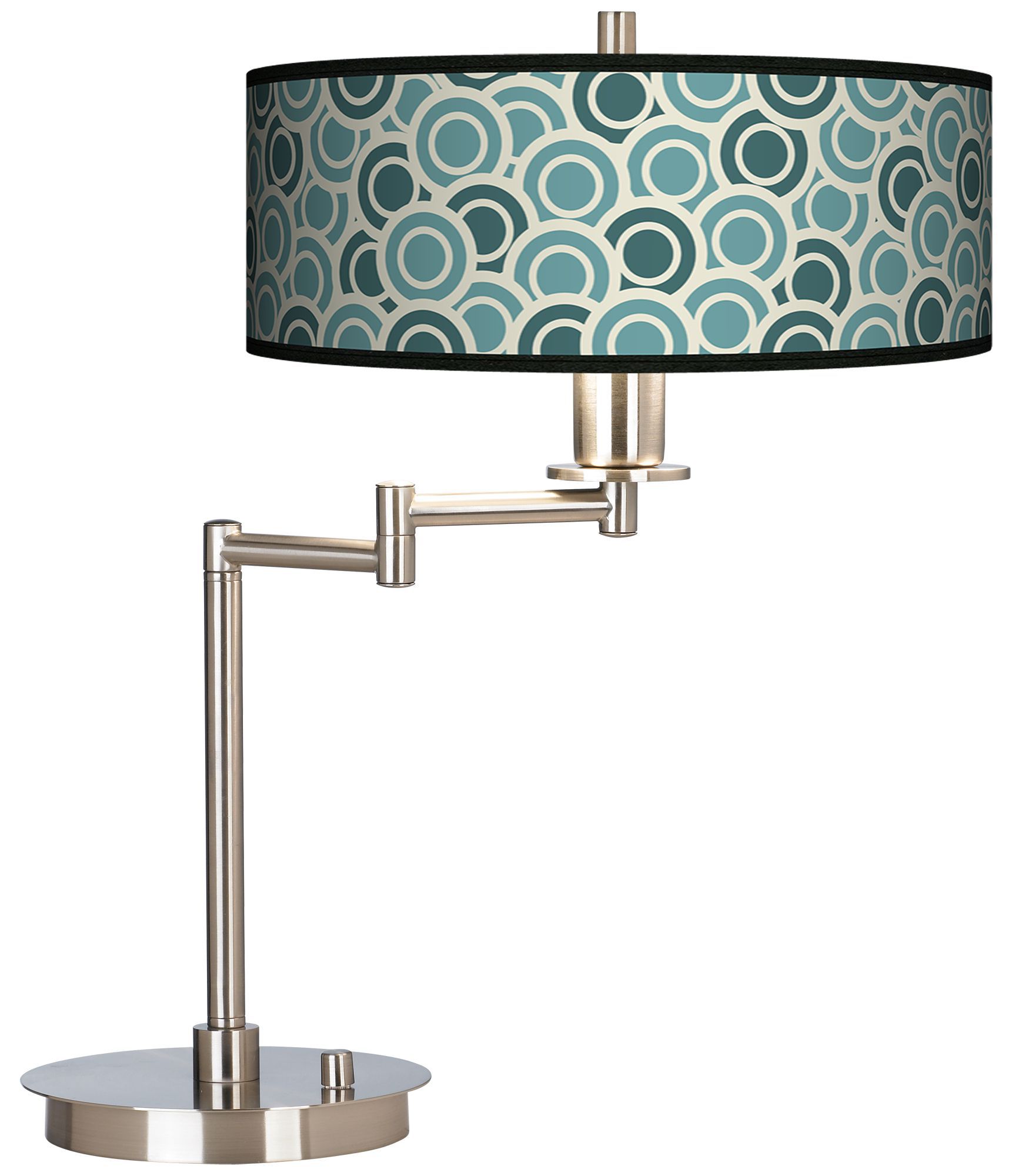 Blue/Green Circles Giclee CFL Swing Arm Desk Lamp