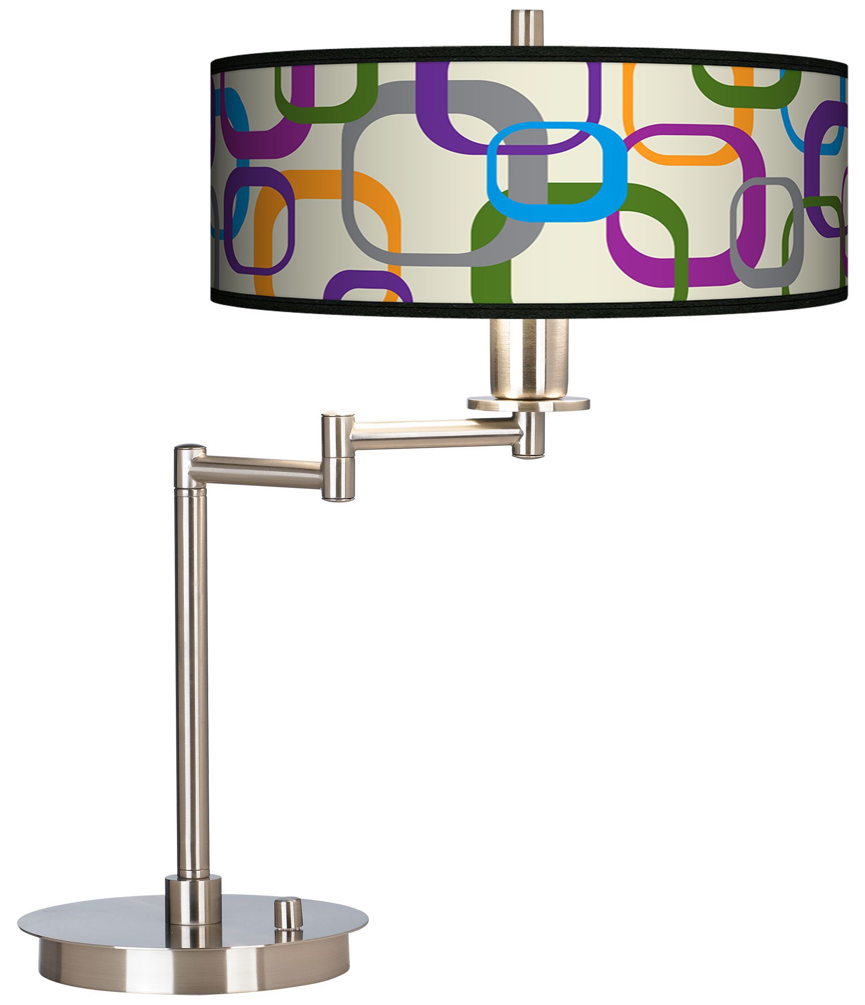 Retro Squares Scramble Giclee CFL Swing Arm Desk Lamp