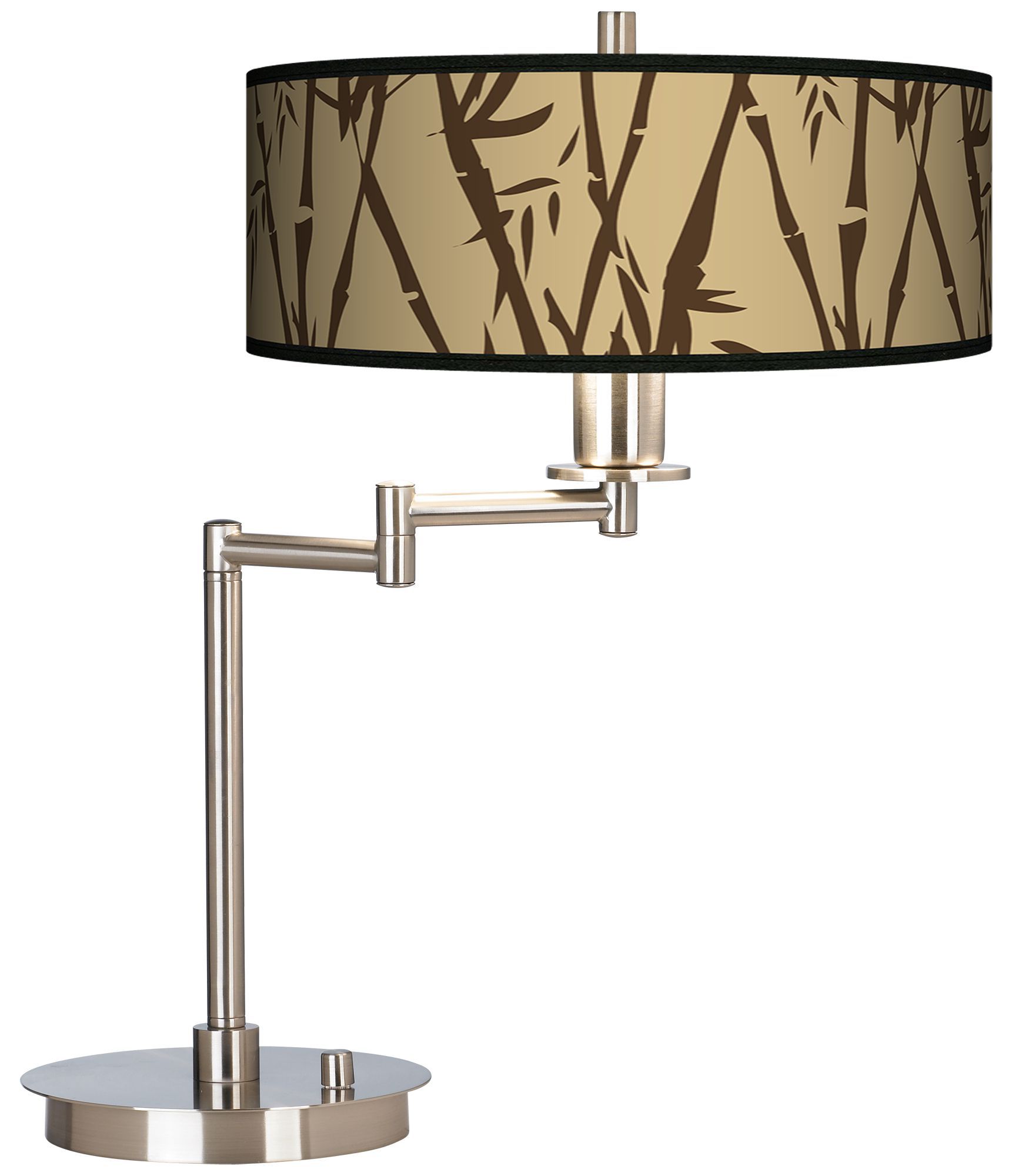 Earth Bamboo Giclee CFL Swing Arm Desk Lamp
