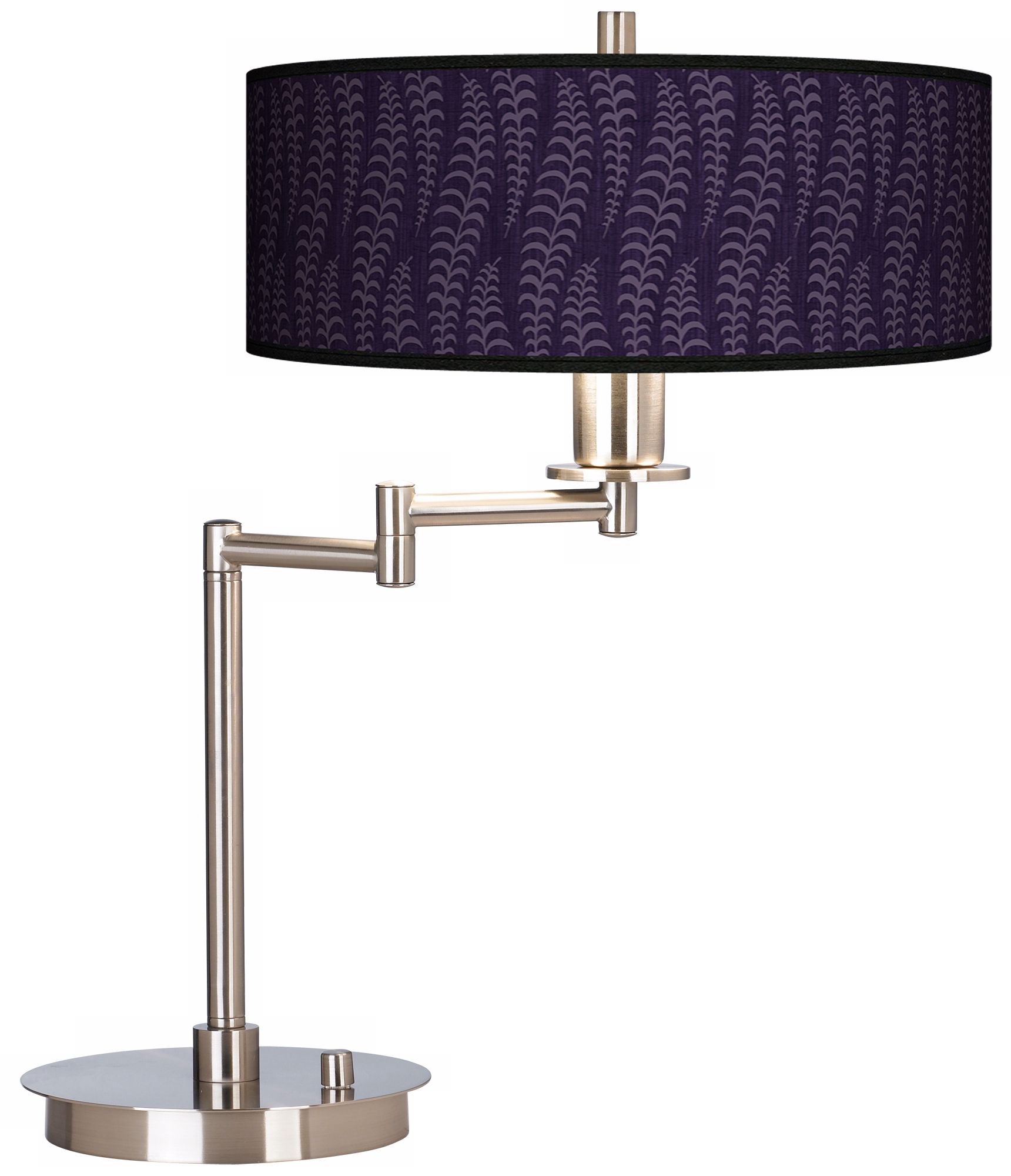 Stacy Garcia Fancy Fern RIch Plum Giclee CFL Swing Arm Desk Lamp