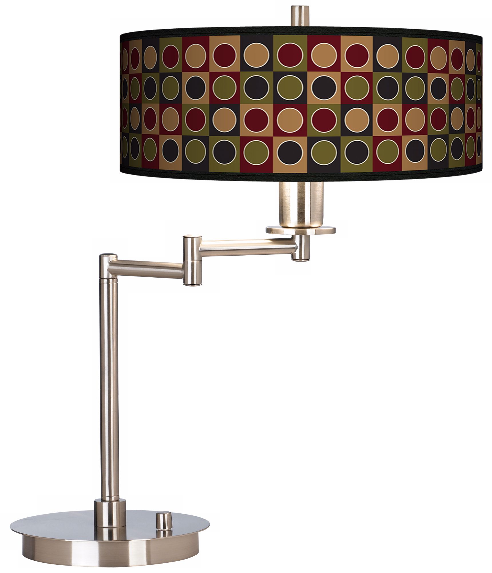 Forest Dotted Squares Brushed Nickel Energy Efficient Desk Lamp