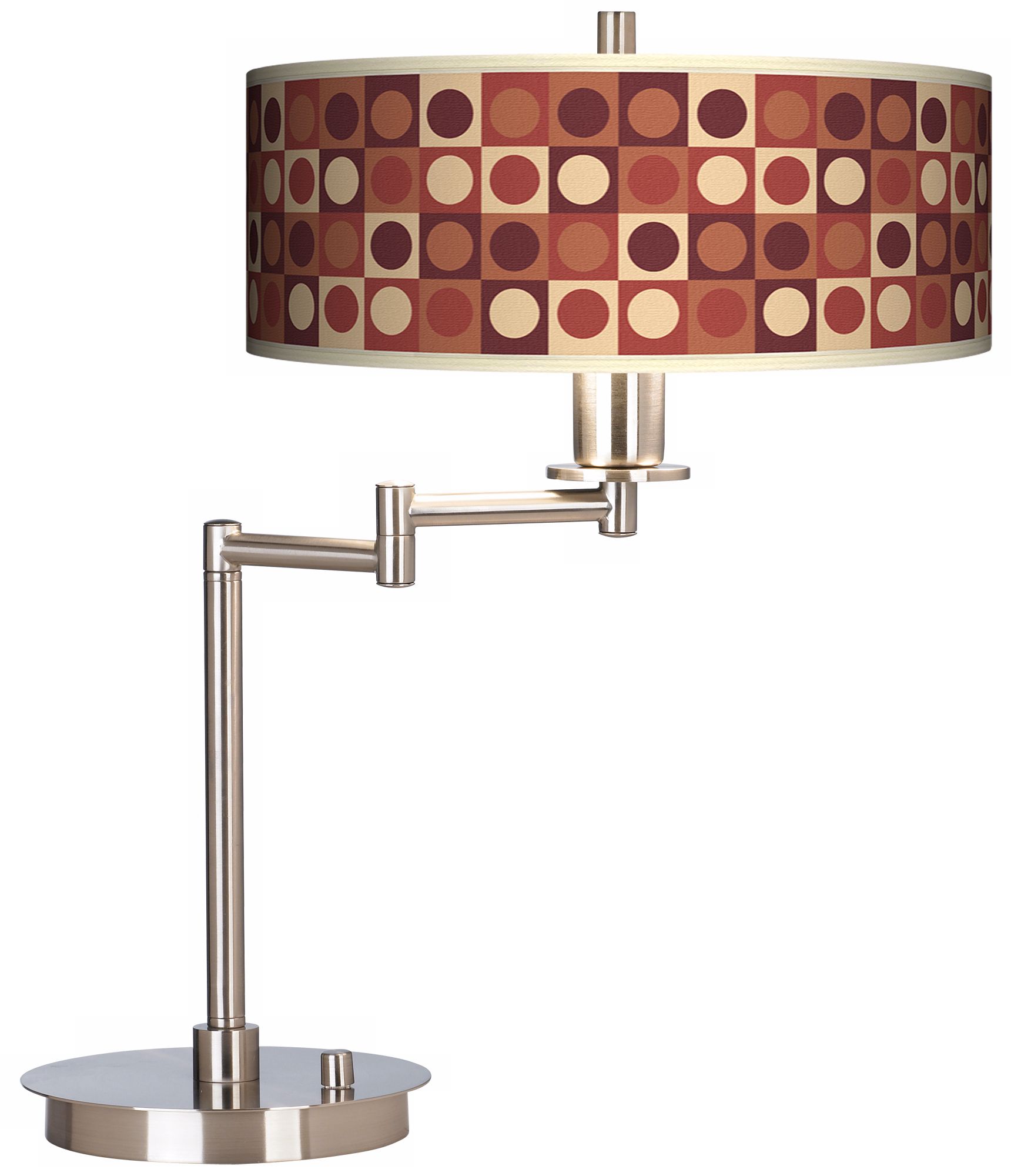 Desert Dotted Squares Brushed Nickel Energy Efficient Desk Lamp