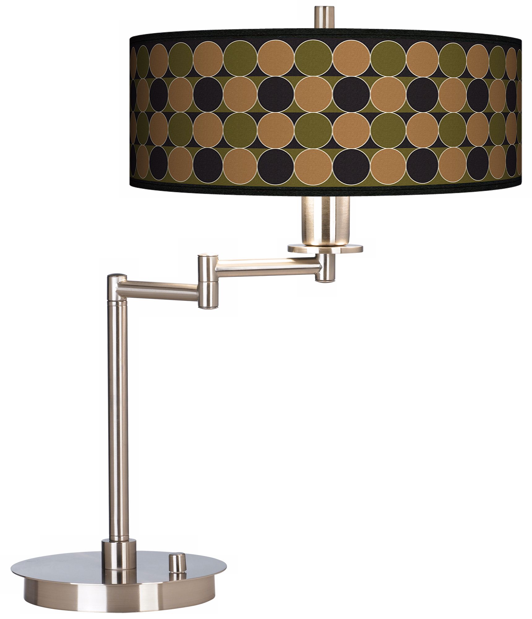 Forest Circles Brushed Nickel Energy Efficient Desk Lamp