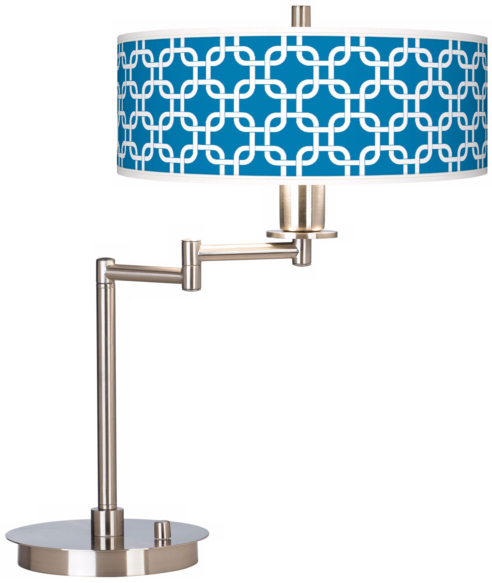 Blue Lattice Giclee CFL Swing Arm Desk Lamp