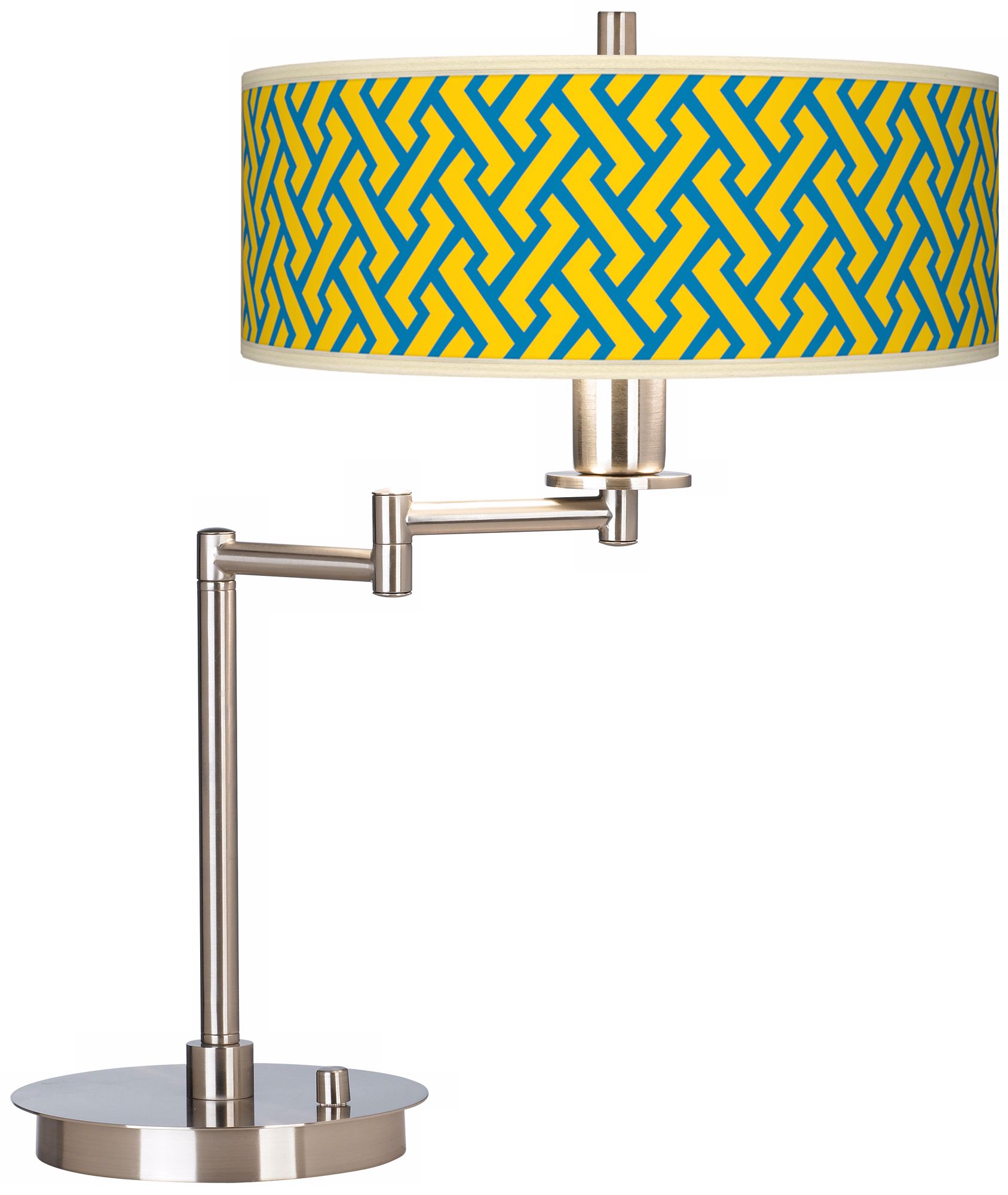 Yellow Brick Weave Giclee CFL Swing Arm Desk Lamp