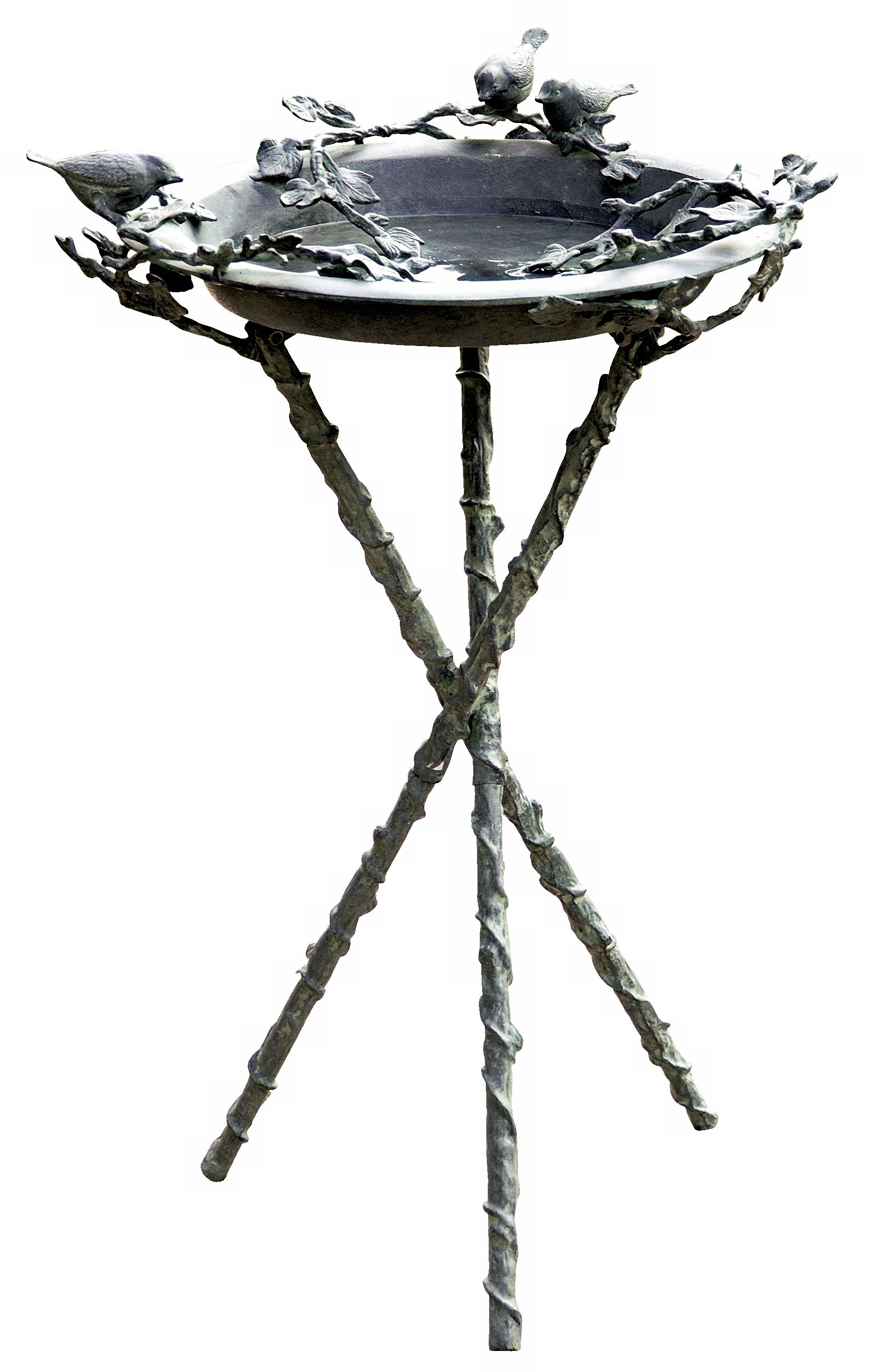 Lovebirds and Branch Metal Bird Bath