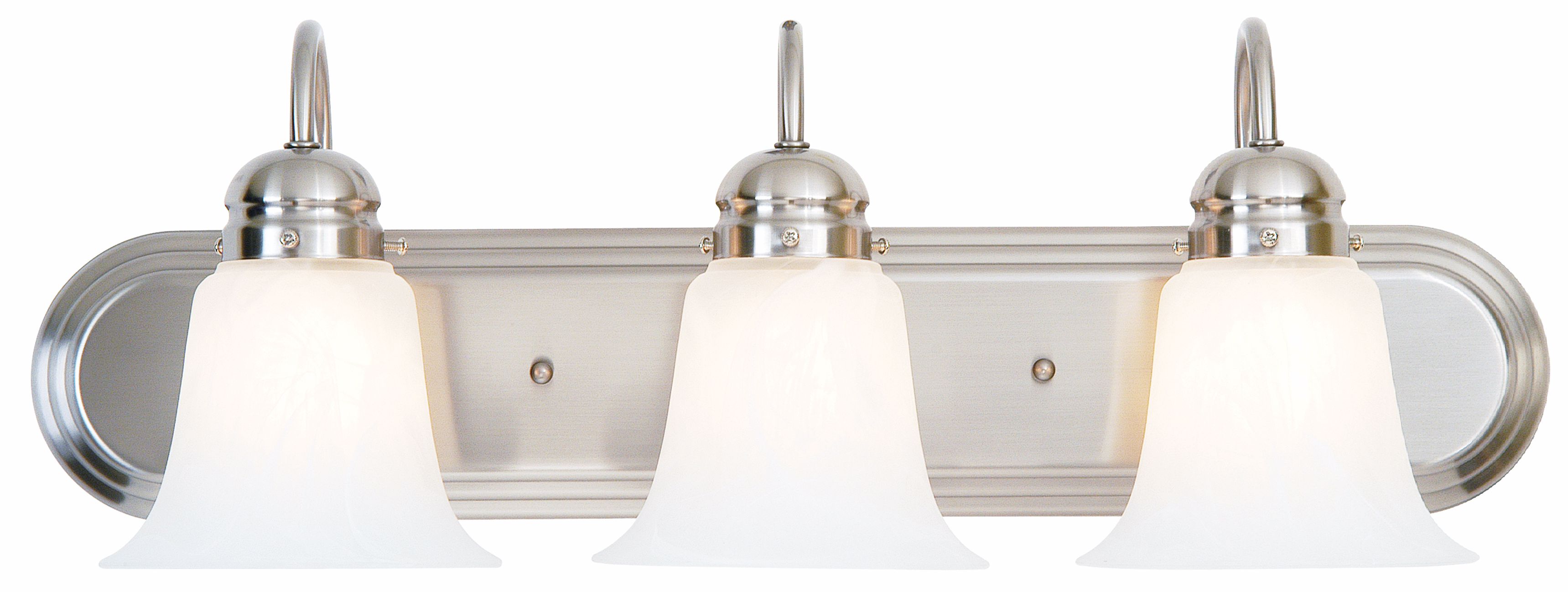 White Frosted Glass 24" Wide Bathroom Light Fixture