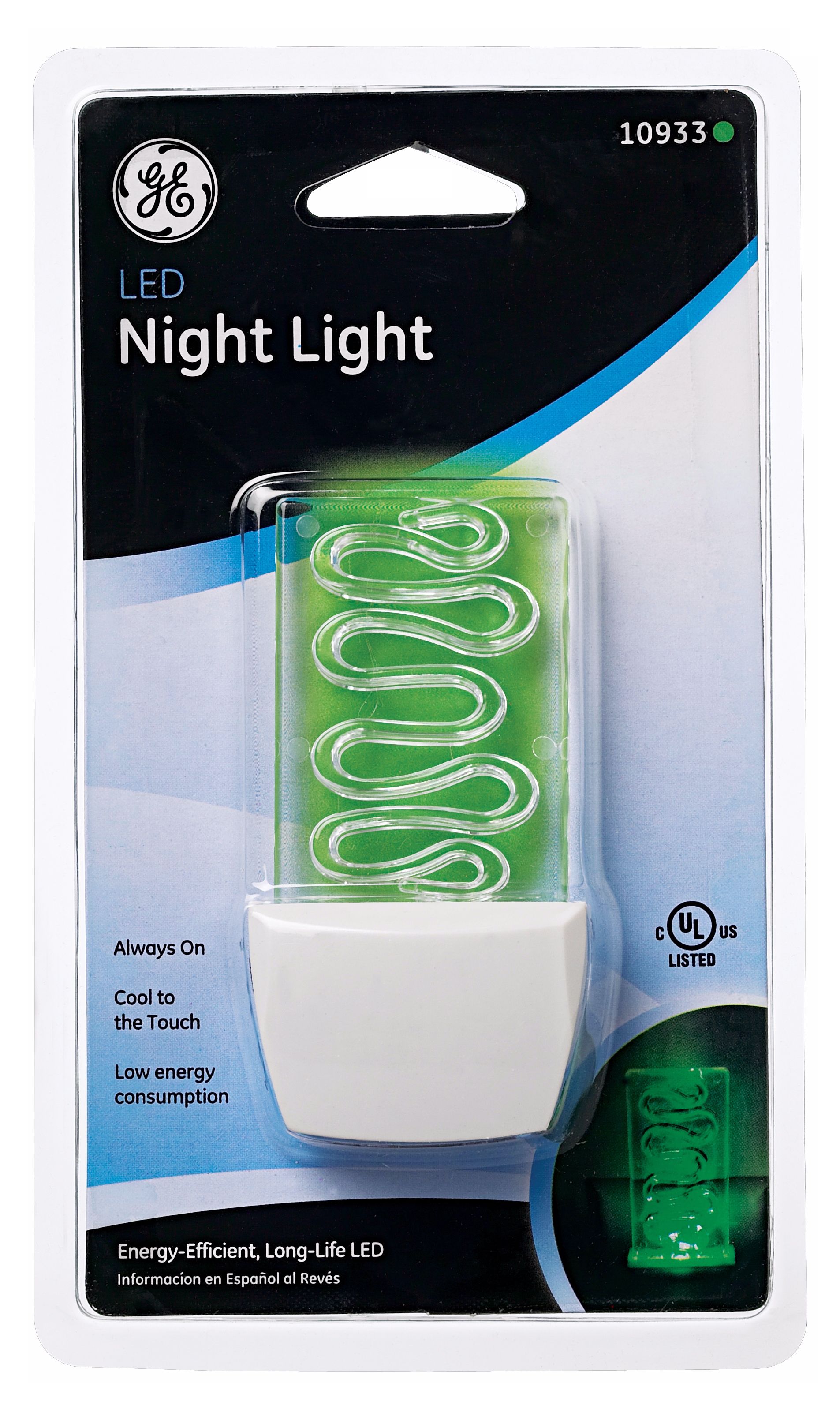 Lombard Stacked Curves Green LED Night Light