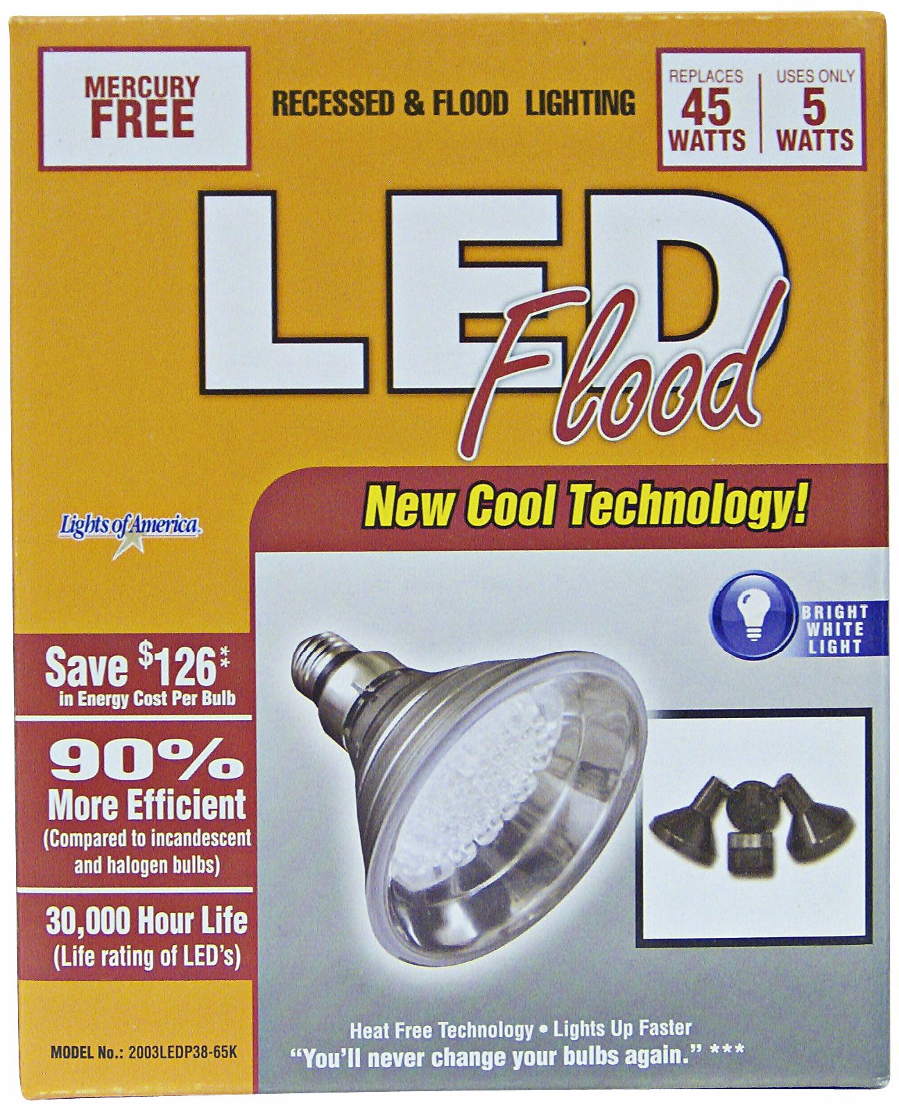 5 Watt PAR38 LED Accent Flood Light Bulb