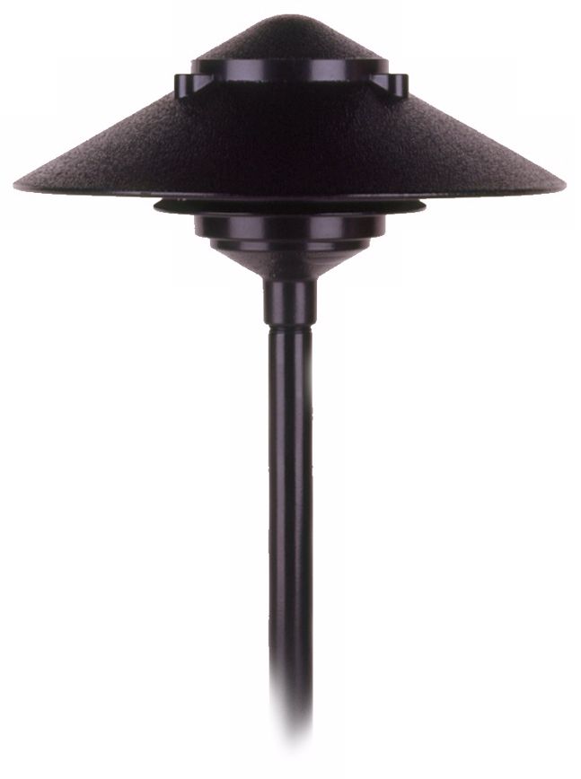 Two Tiered Outdoor Landscape Black Pagoda Light