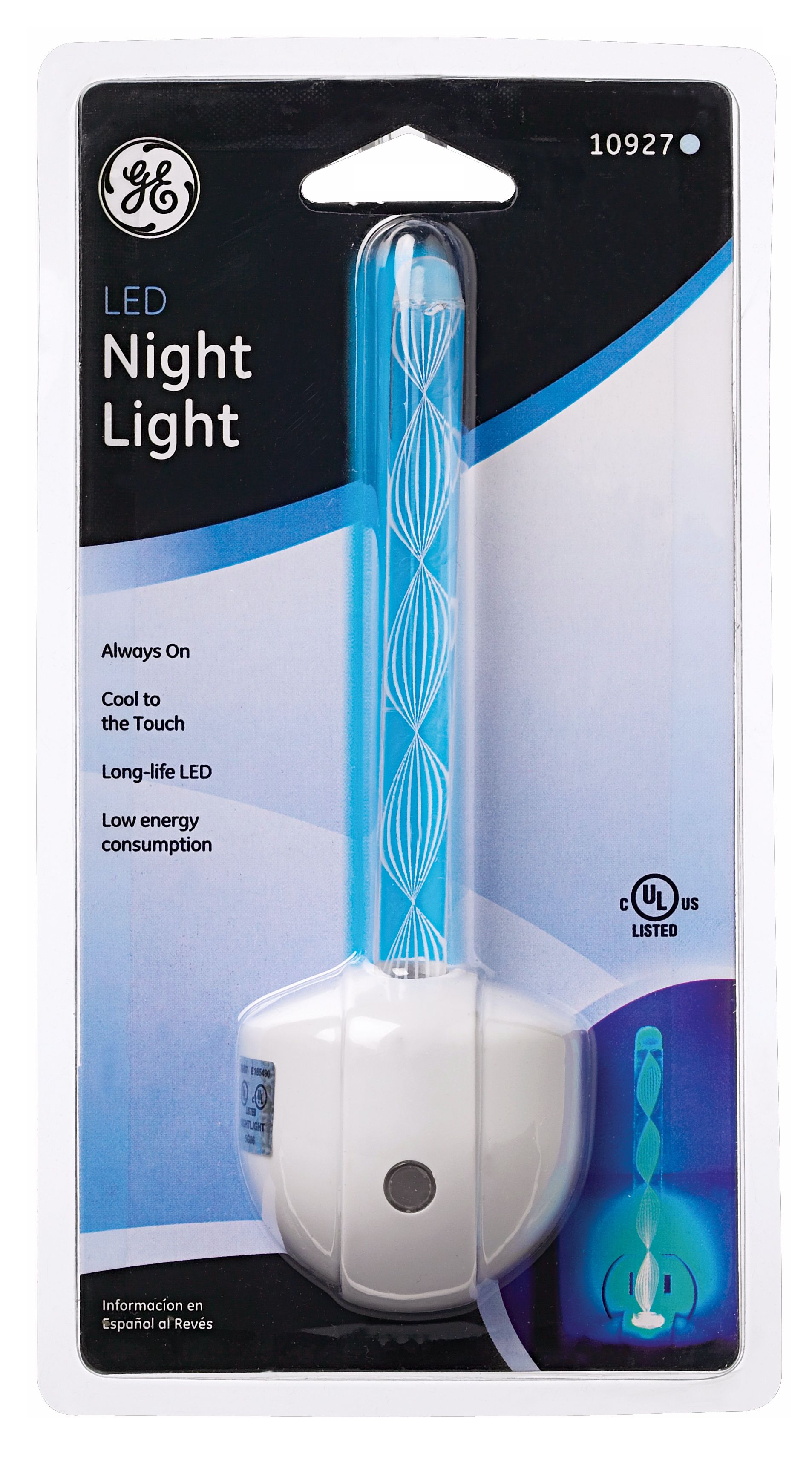 Twisted Pole Blue LED Night Light 62326