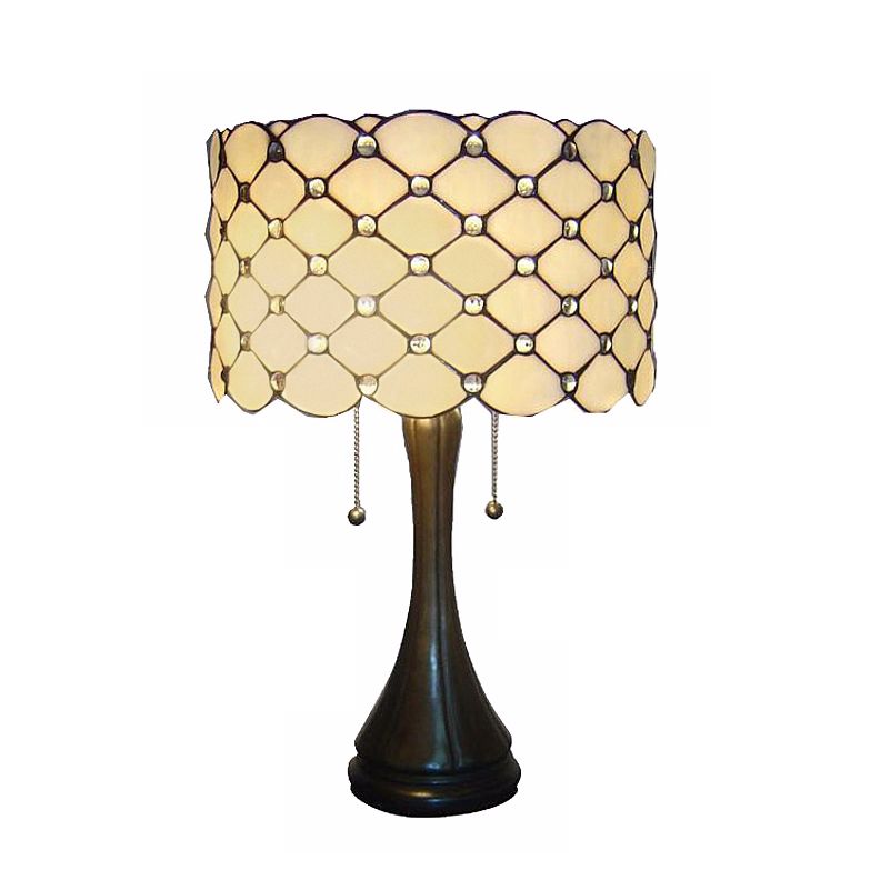 Geo Hex Mission Tiffany Style Table Lamp