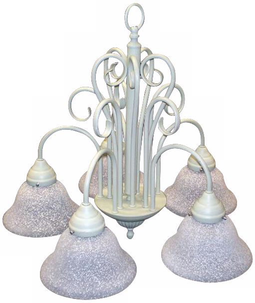 Sand Finish Opal Glass 20" High Chandelier